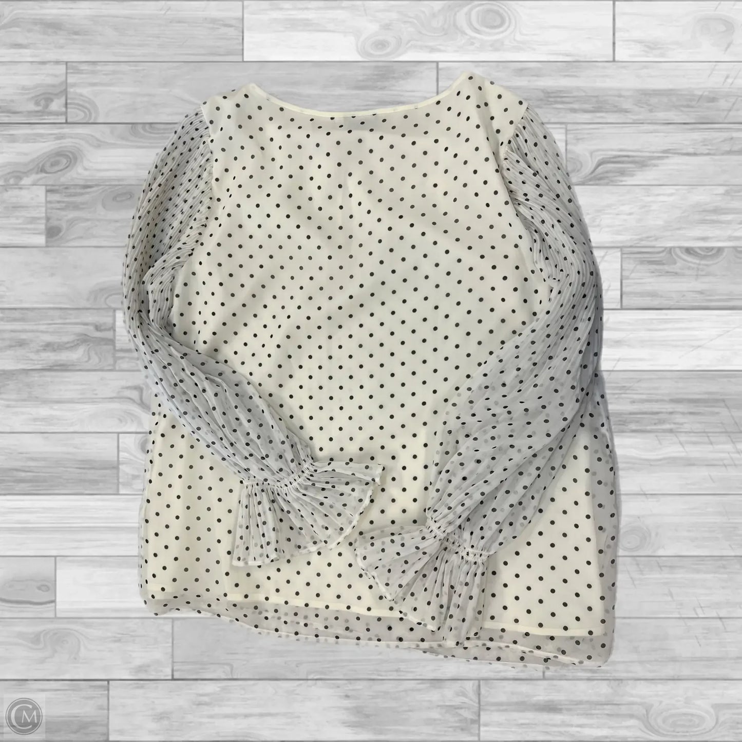 Top Long Sleeve By Talbots In Polkadot Pattern, Size: M