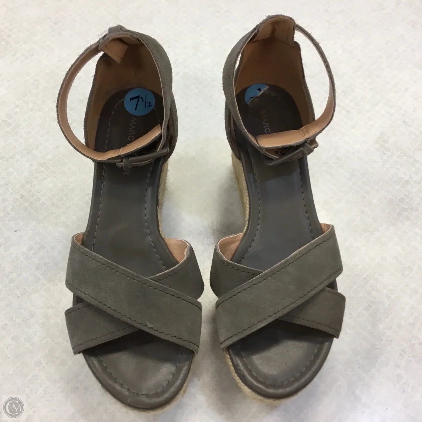 Sandals Heels Block By Marc Fisher In Grey, Size: 7.5