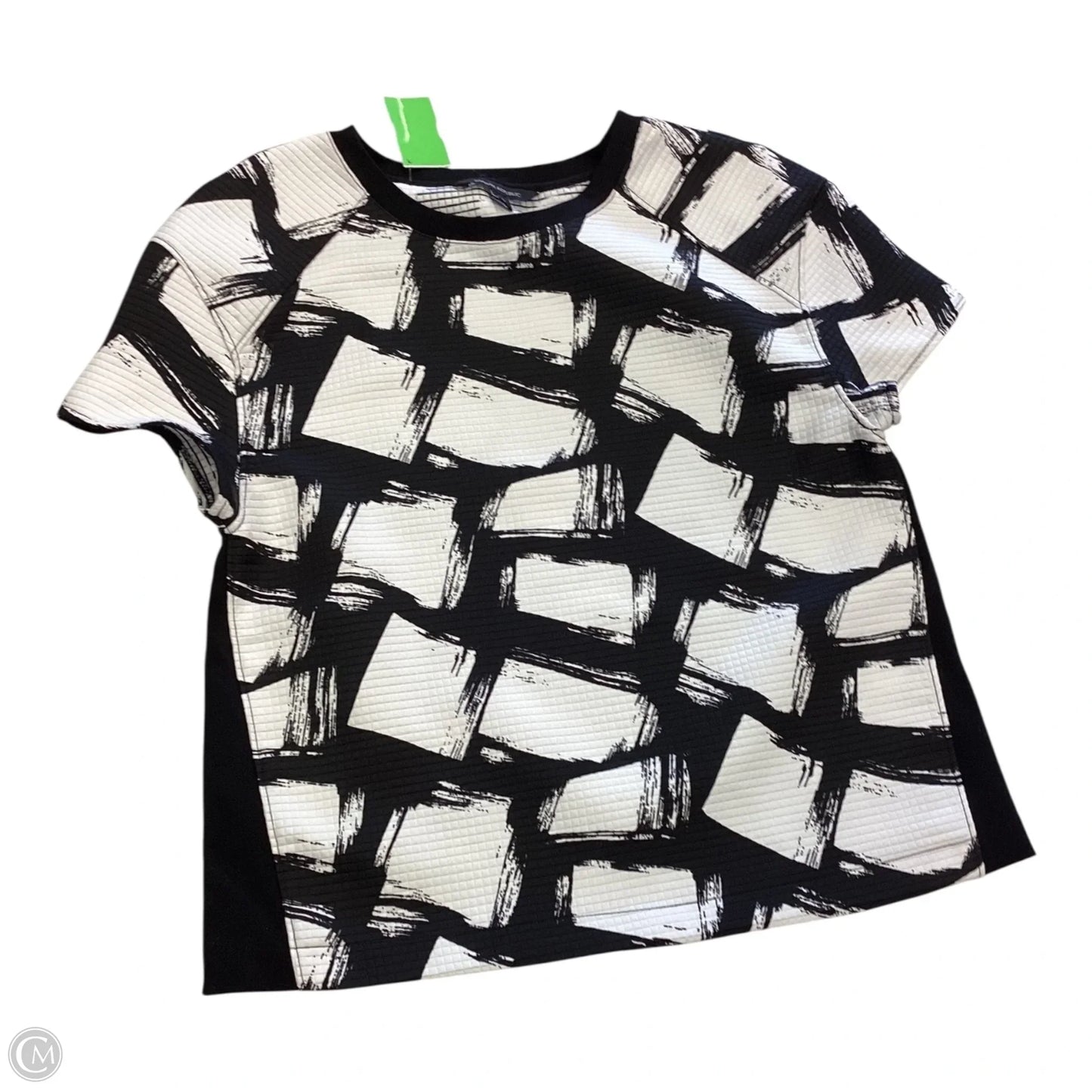 Top Short Sleeve By Banana Republic In Black & White, Size: Xs