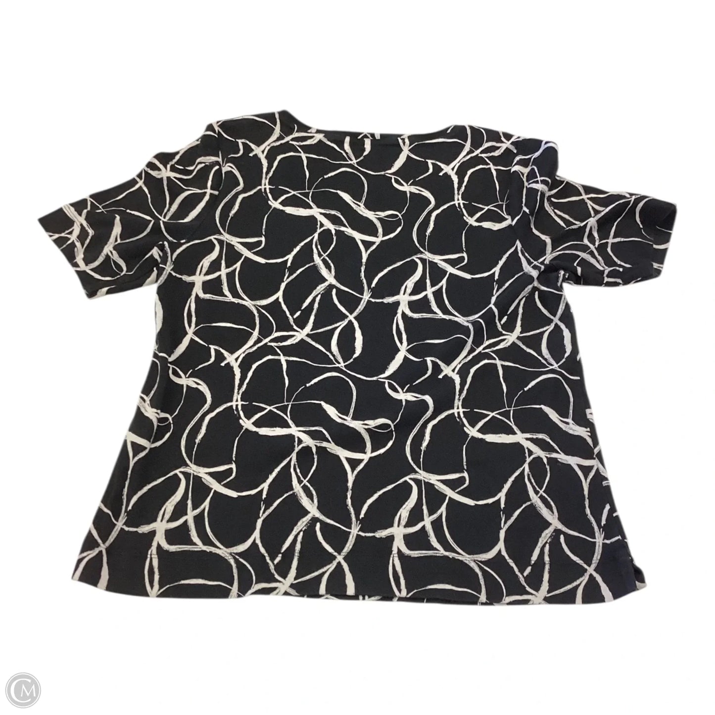 Top Short Sleeve By Chicos In Black & White, Size: L