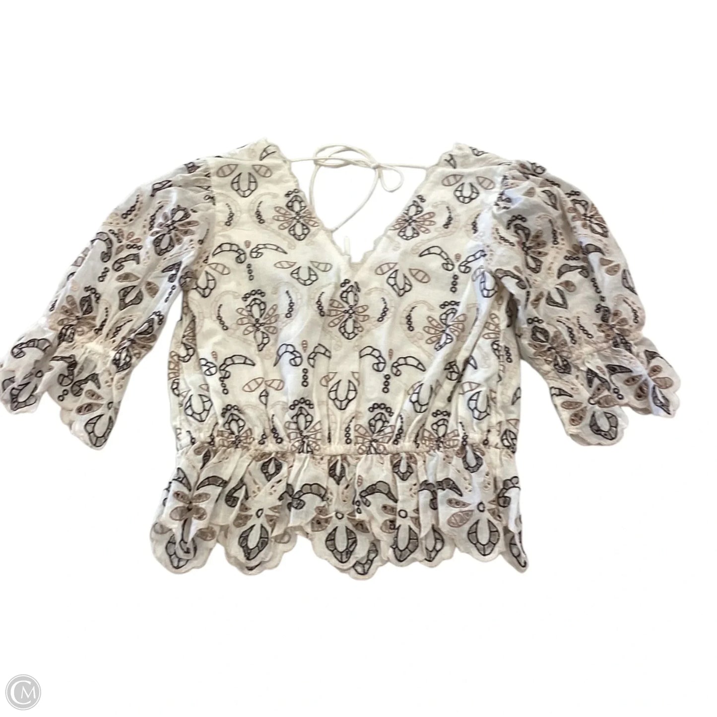 Blouse 3/4 Sleeve By Anthropologie In Floral Print, Size: Xxs