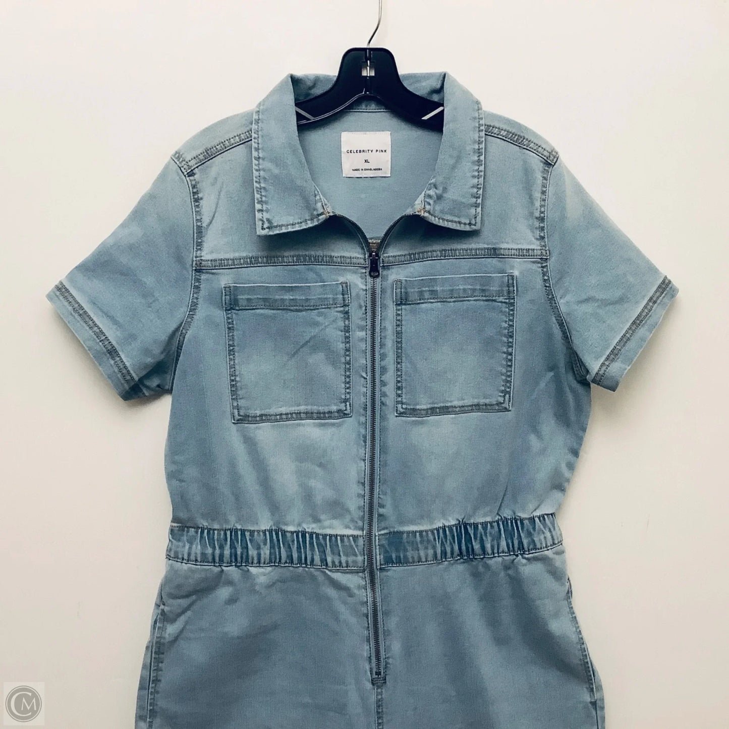 Jumpsuit By Celebrity Pink In Blue Denim, Size: Xl