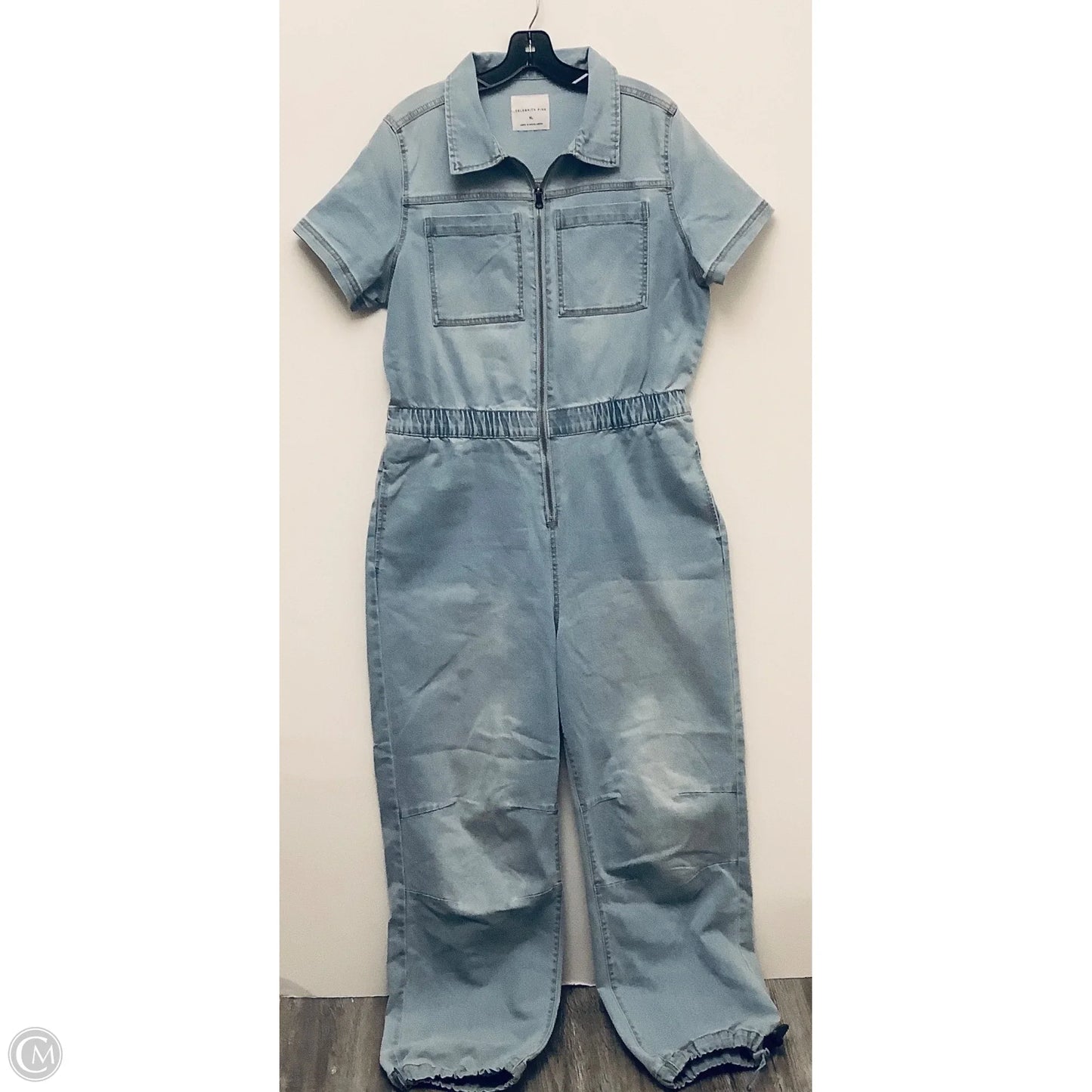 Jumpsuit By Celebrity Pink In Blue Denim, Size: Xl