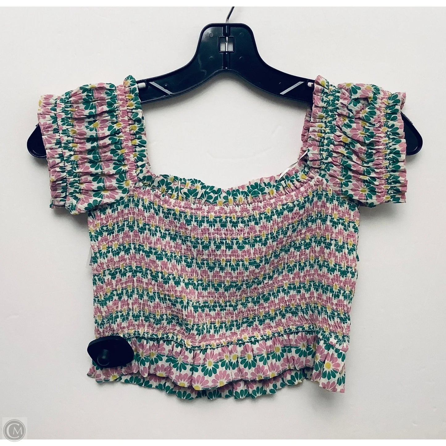 Top Short Sleeve By Zara In Floral Print, Size: Xs