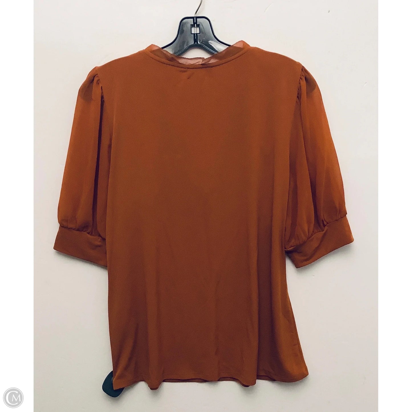 Top Short Sleeve By Calvin Klein In Orange, Size: M