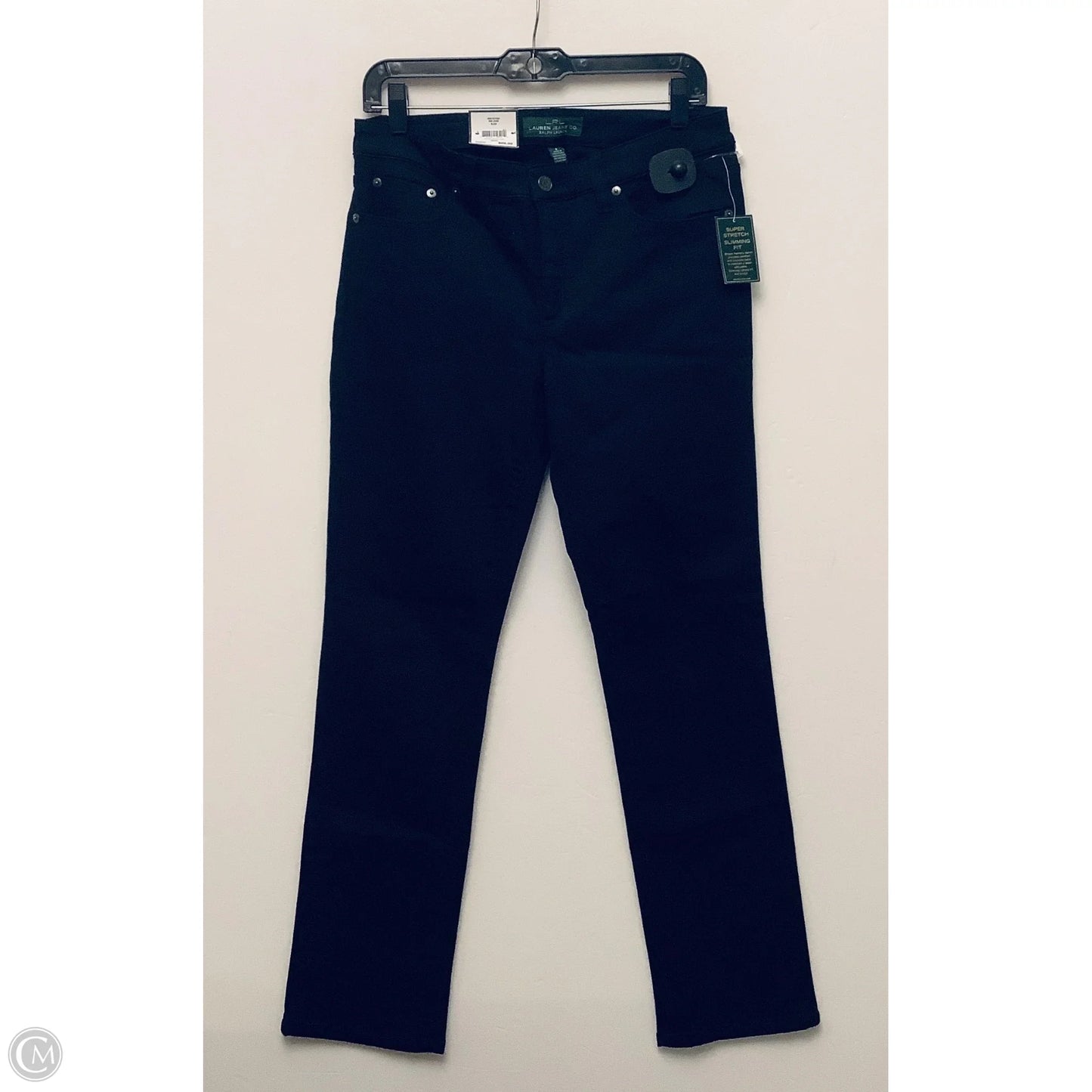 Jeans Straight By Lauren By Ralph Lauren In Black Denim, Size: 8