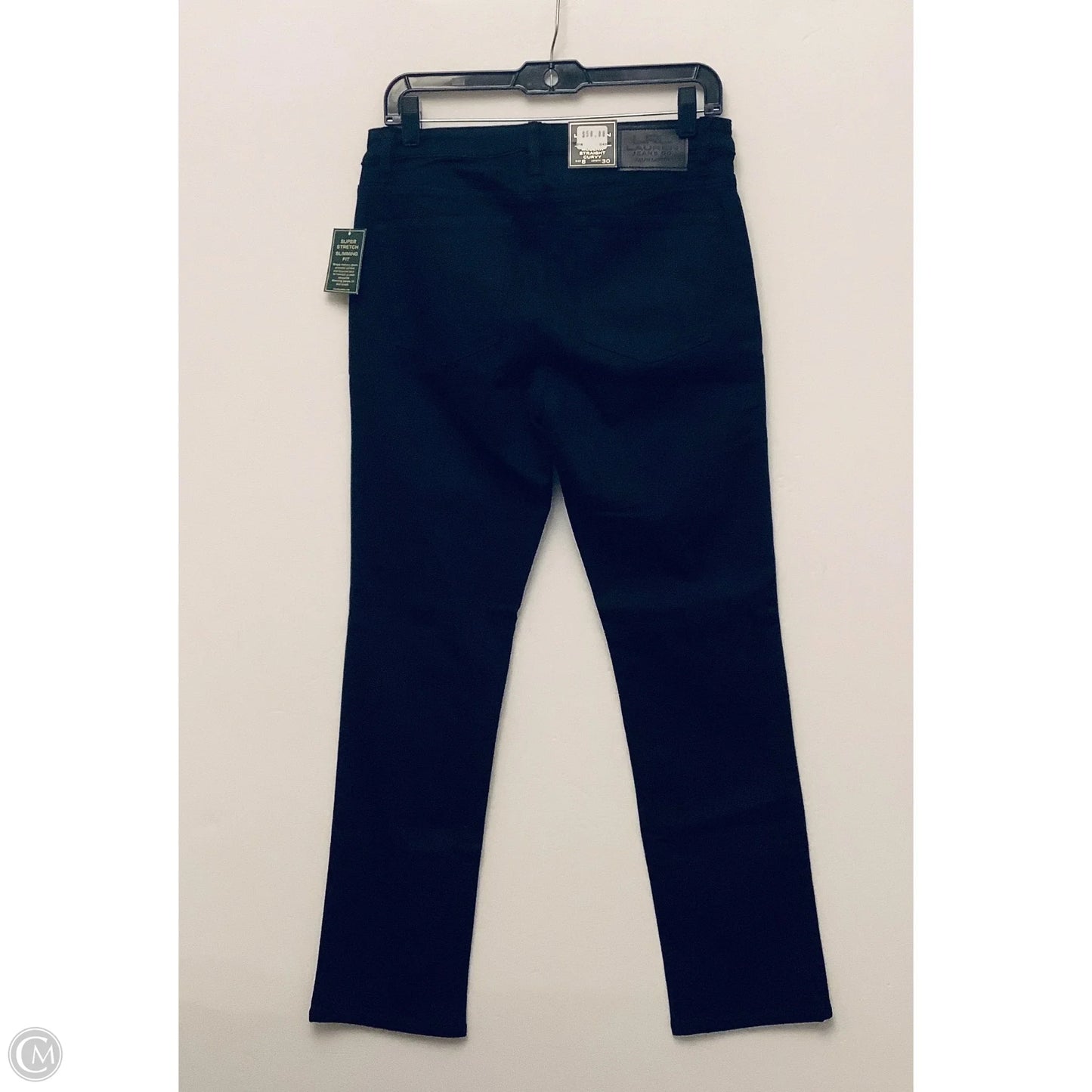 Jeans Straight By Lauren By Ralph Lauren In Black Denim, Size: 8