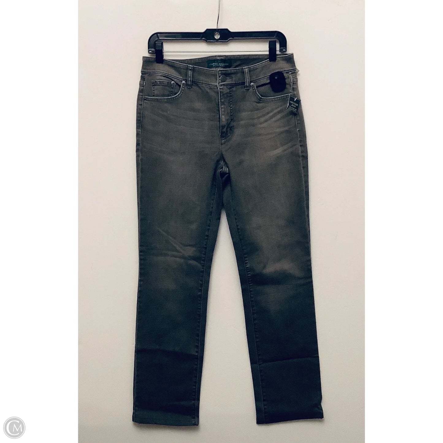Jeans Straight By Lauren By Ralph Lauren In Grey Denim, Size: 8