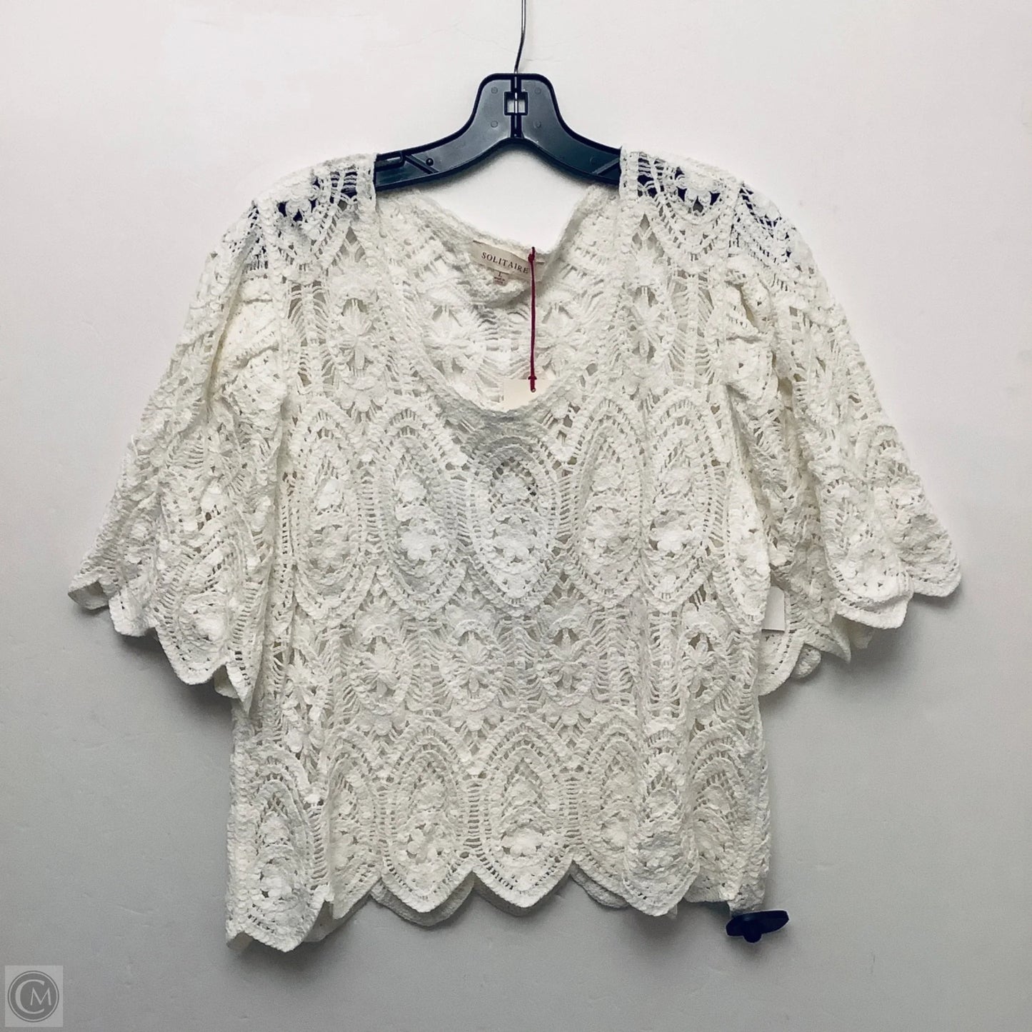 Top Short Sleeve Basic By Solitaire In White, Size: L