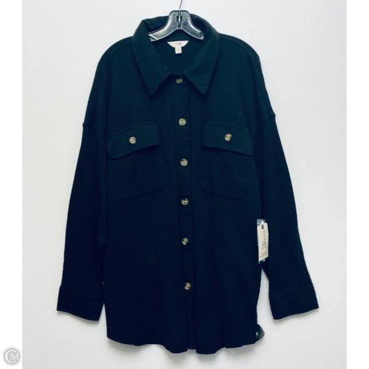 Jacket Shirt By Terra & Sky In Black, Size: 3x