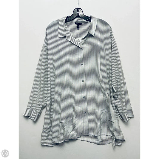 Tunic Long Sleeve By Eileen Fisher In Striped Pattern, Size: Xl
