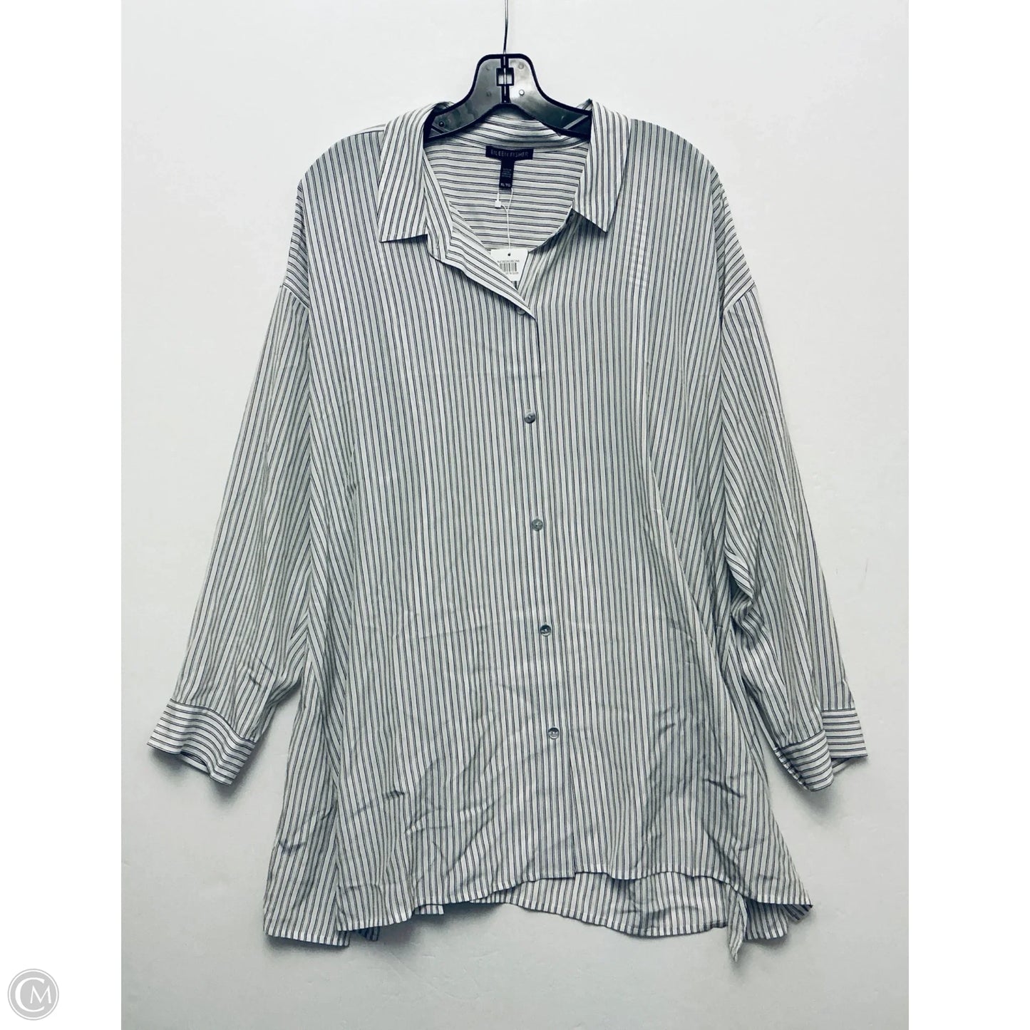 Tunic Long Sleeve By Eileen Fisher In Striped Pattern, Size: Xl