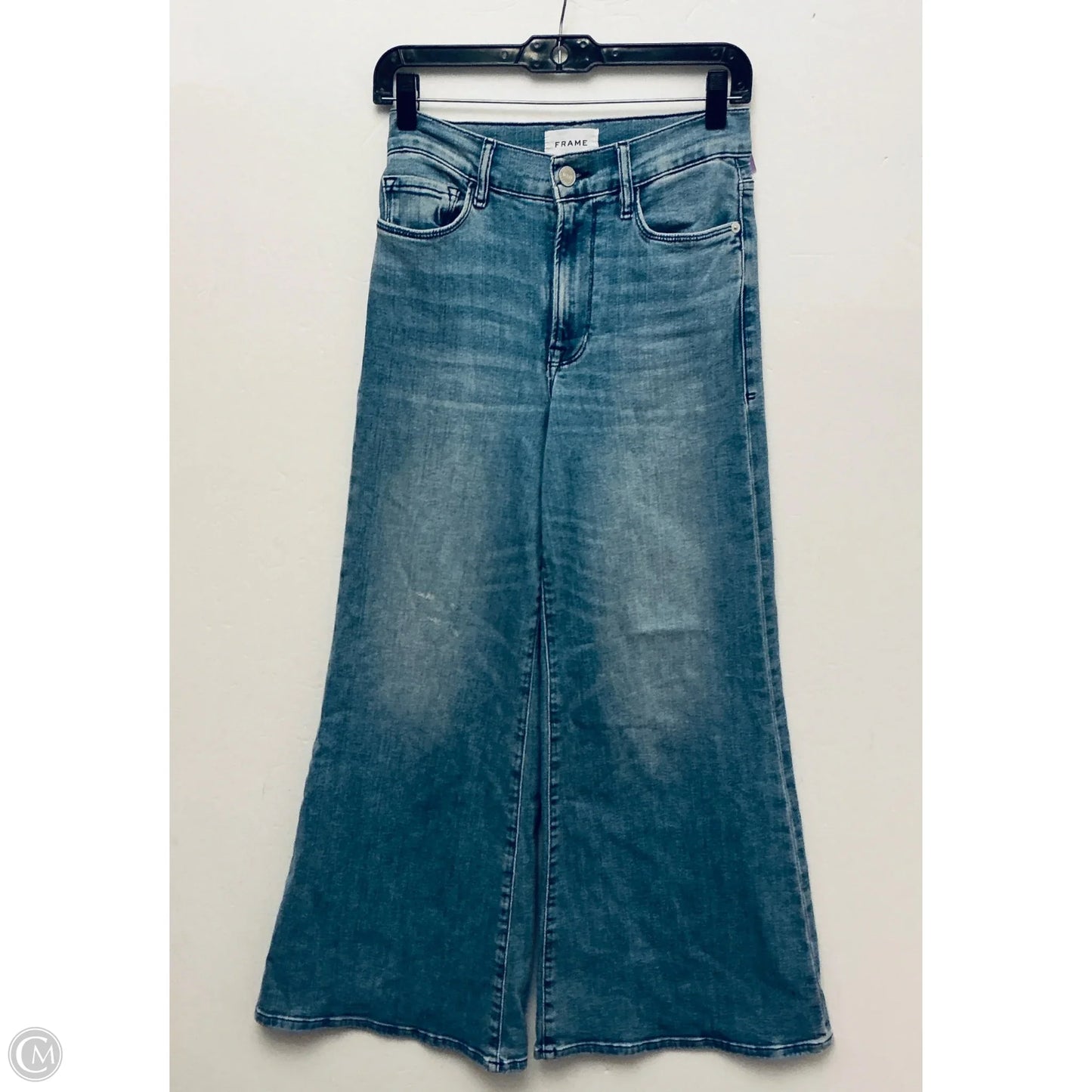 Jeans Straight By Frame In Blue Denim, Size: 4