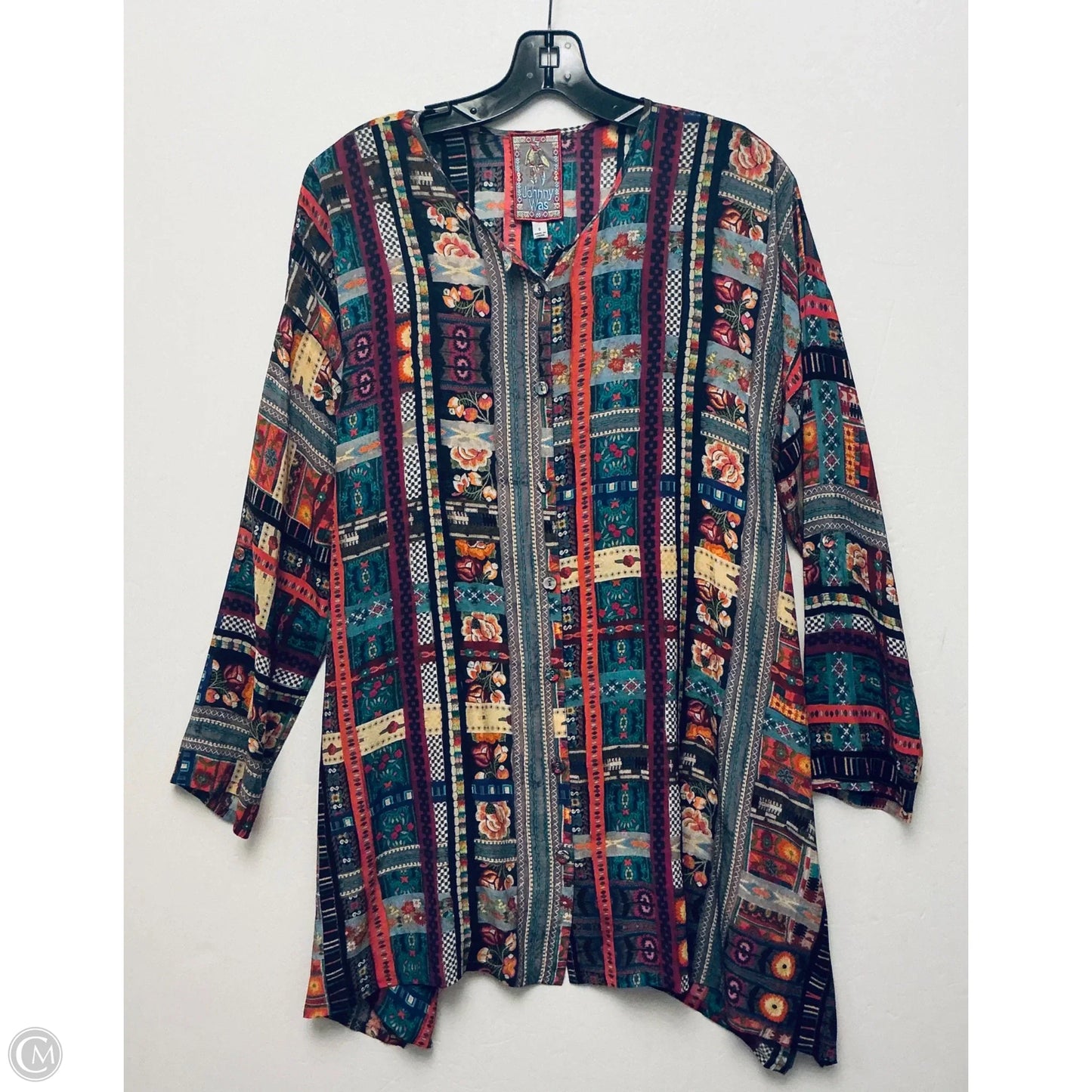 Top Long Sleeve By Johnny Was In Multi-colored, Size: S