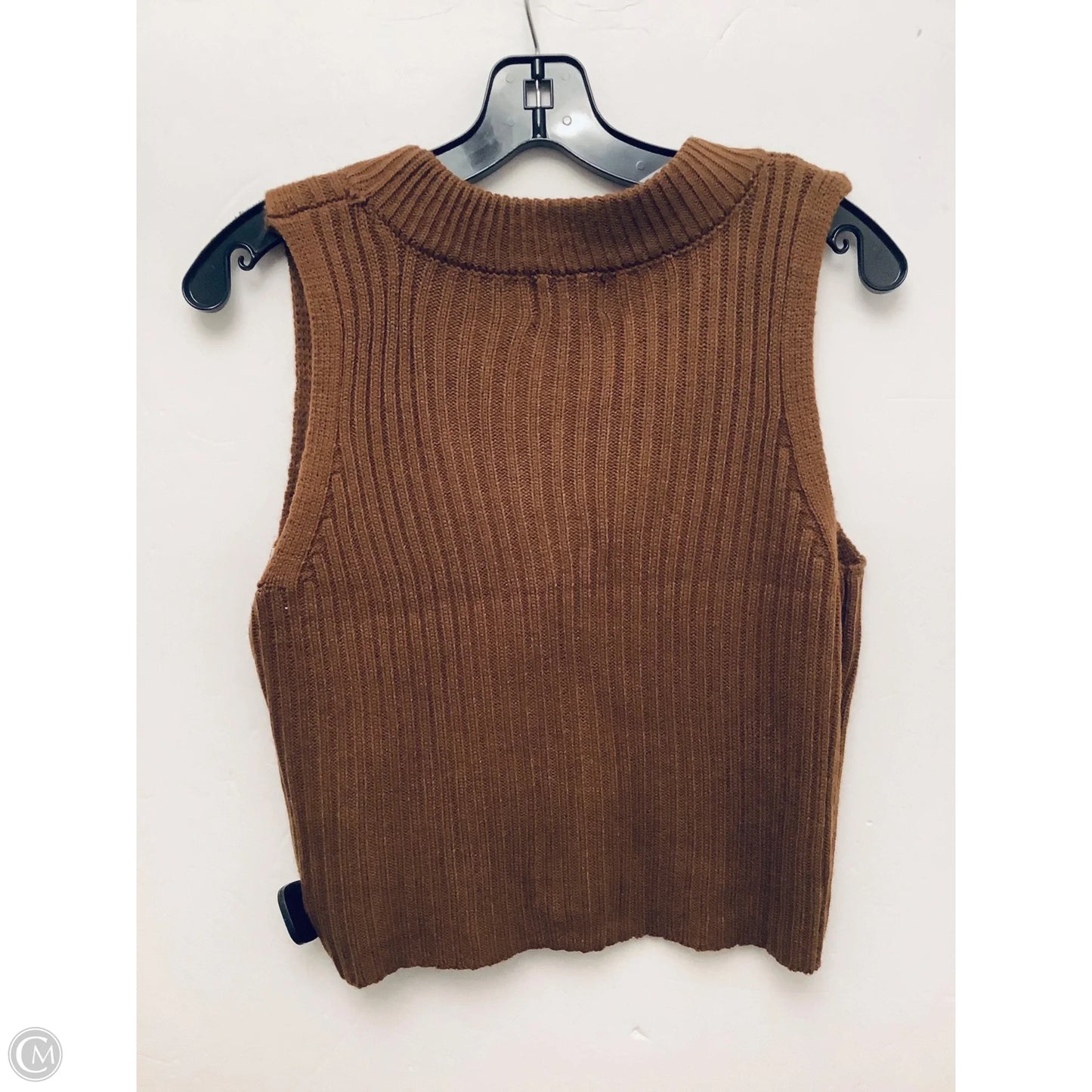 Vest Sweater By Clothes Mentor In Brown, Size: M