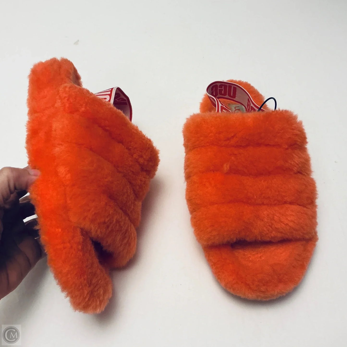 Slippers Designer By Ugg In Orange, Size: 9