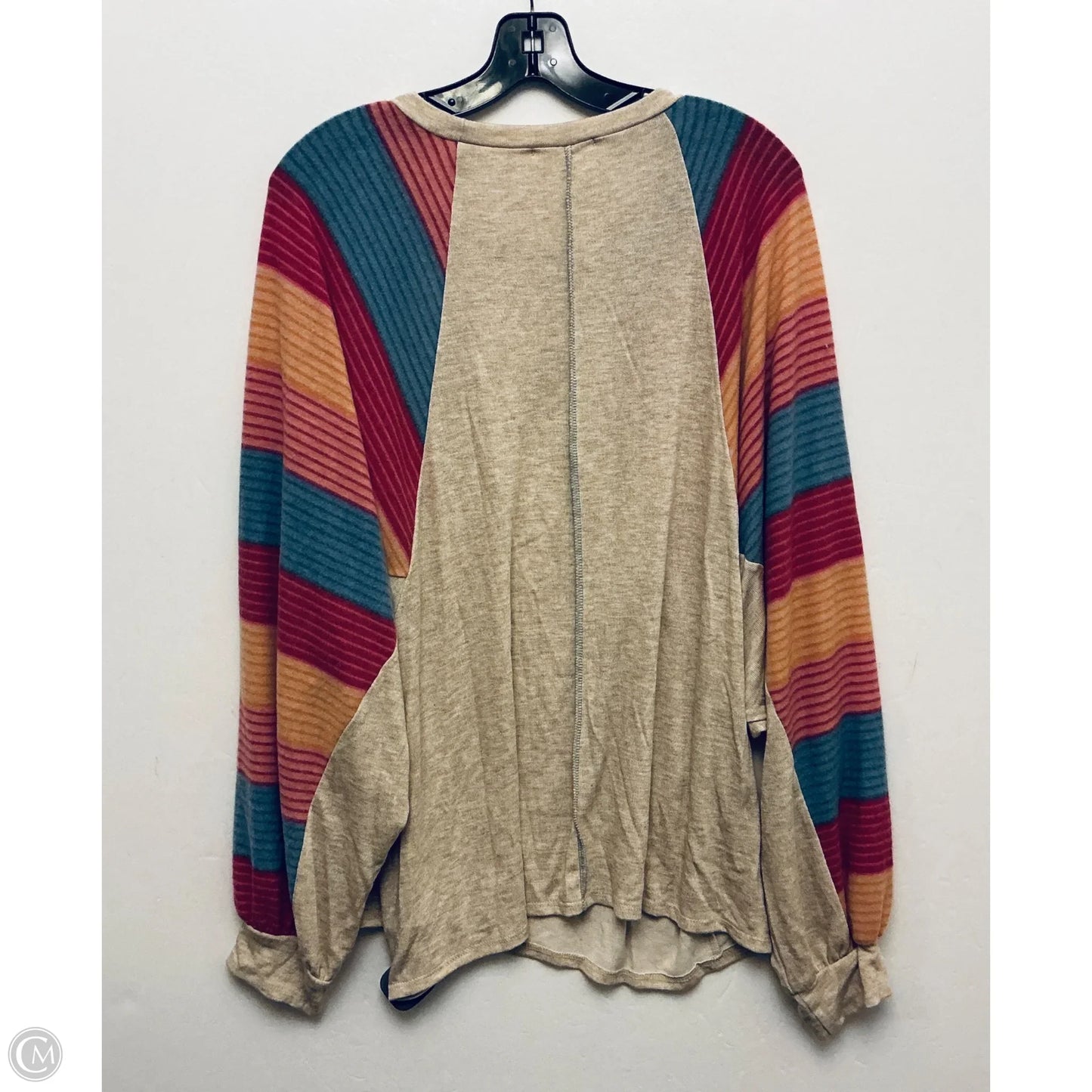 Top Long Sleeve Basic By Clothes Mentor In Tan, Size: 1x