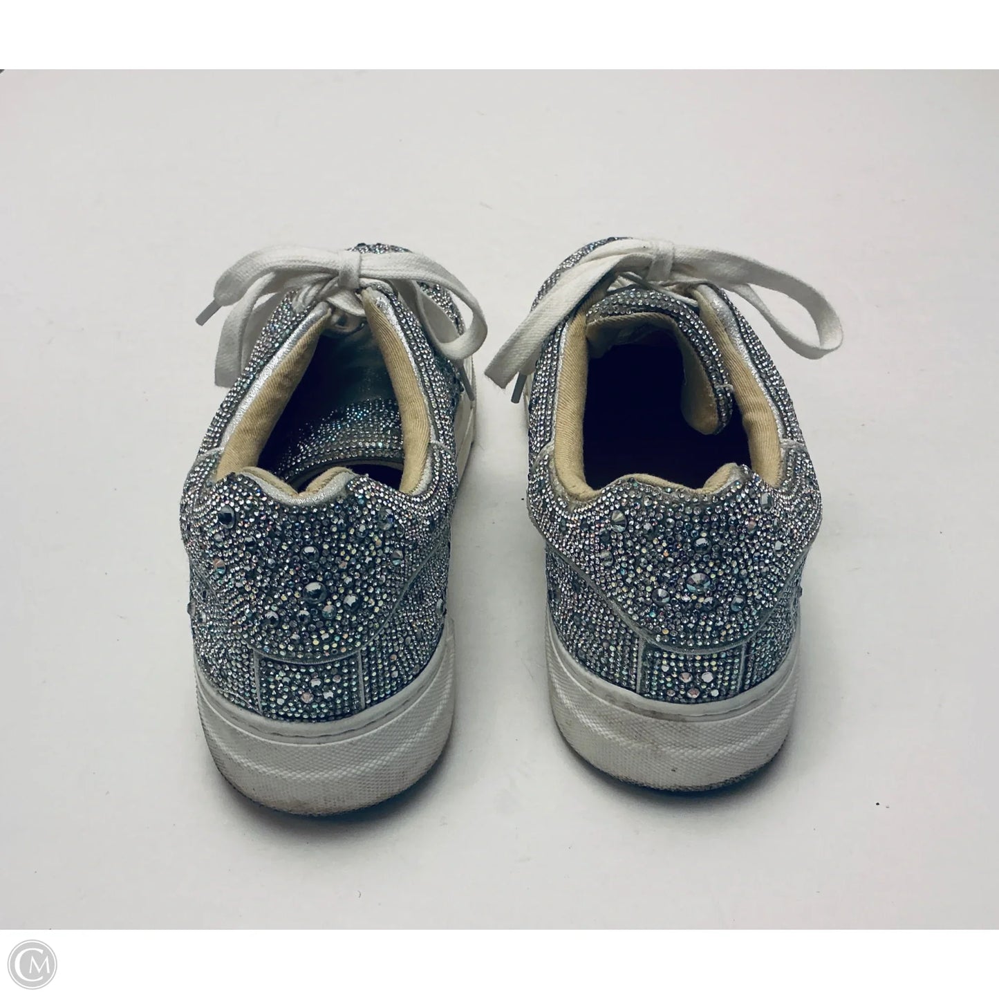 Shoes Sneakers By Betsey Johnson In Silver, Size: 10