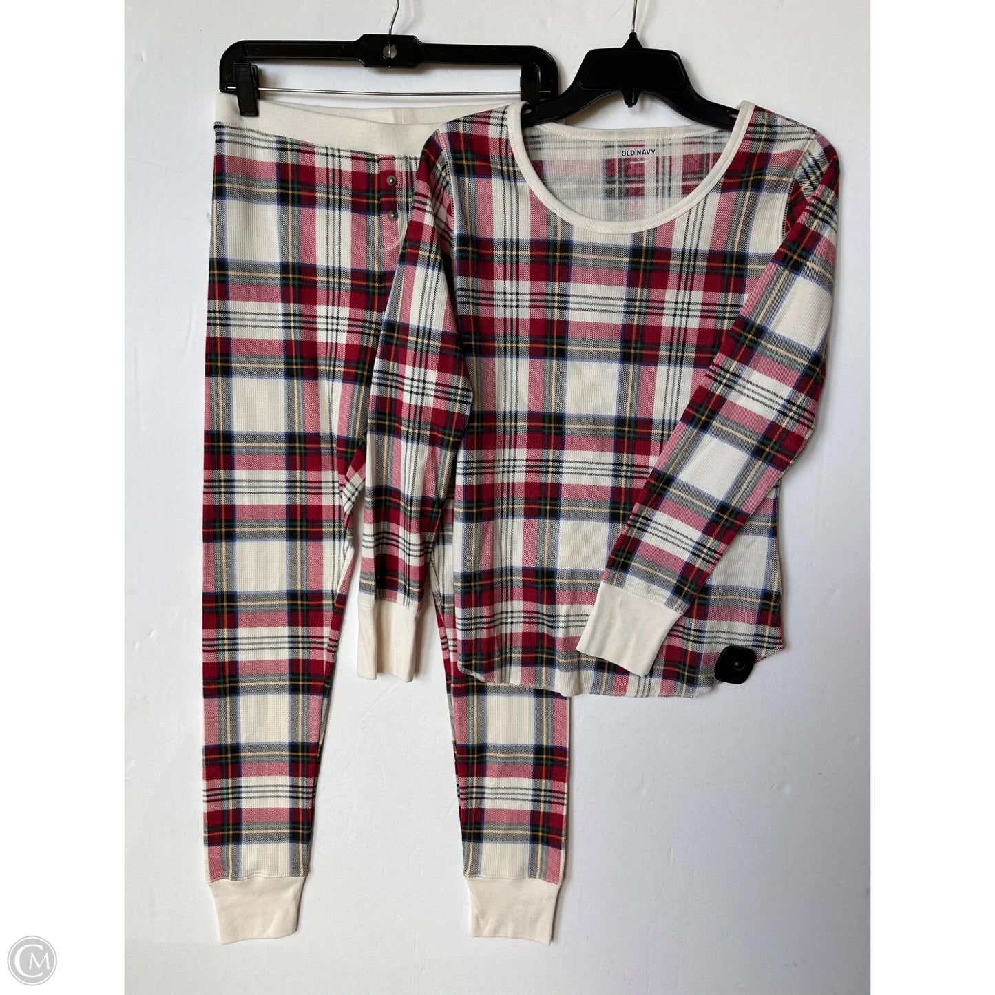 Pajamas 2pc By Old Navy In Plaid Pattern, Size: M