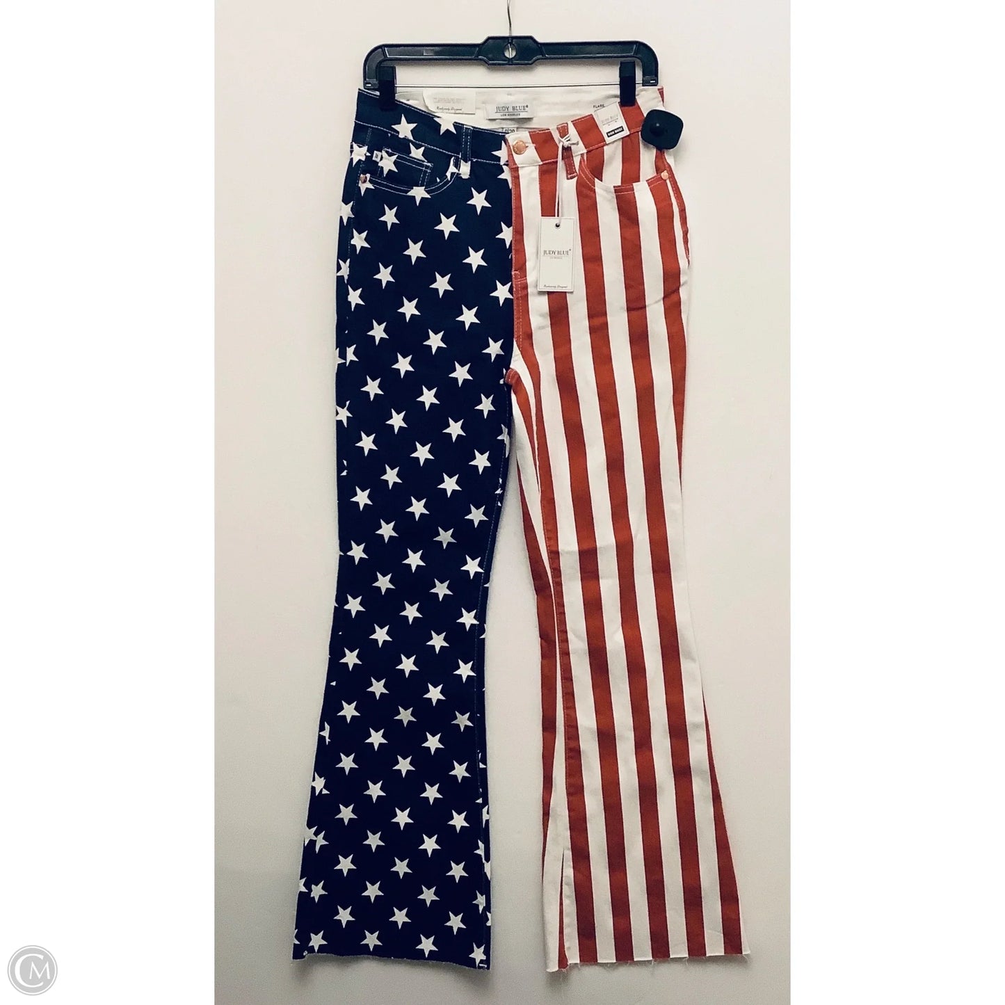 Jeans Flared By Judy Blue In Red & White, Size: 8