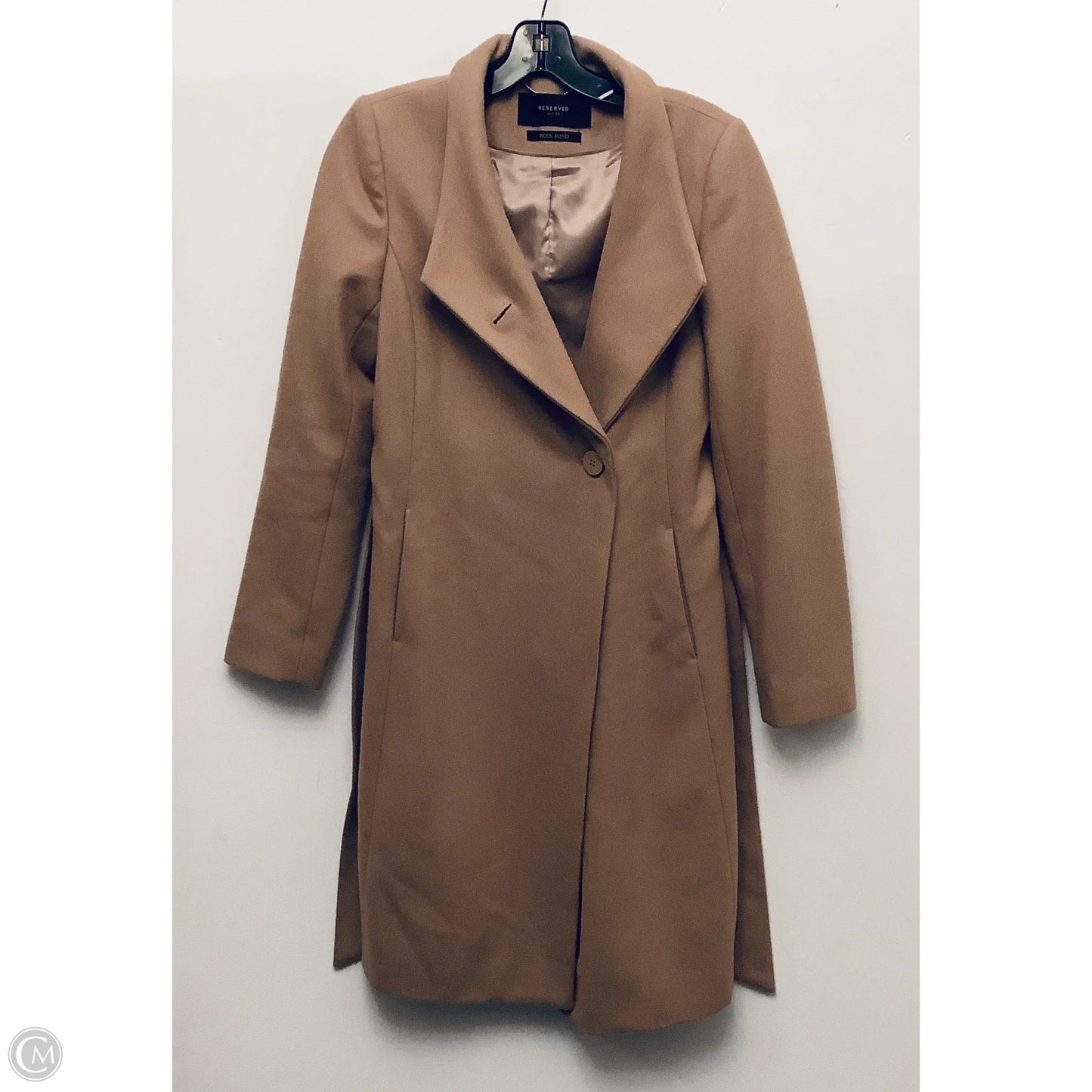 Coat Wool By Clothes Mentor In Tan, Size: S