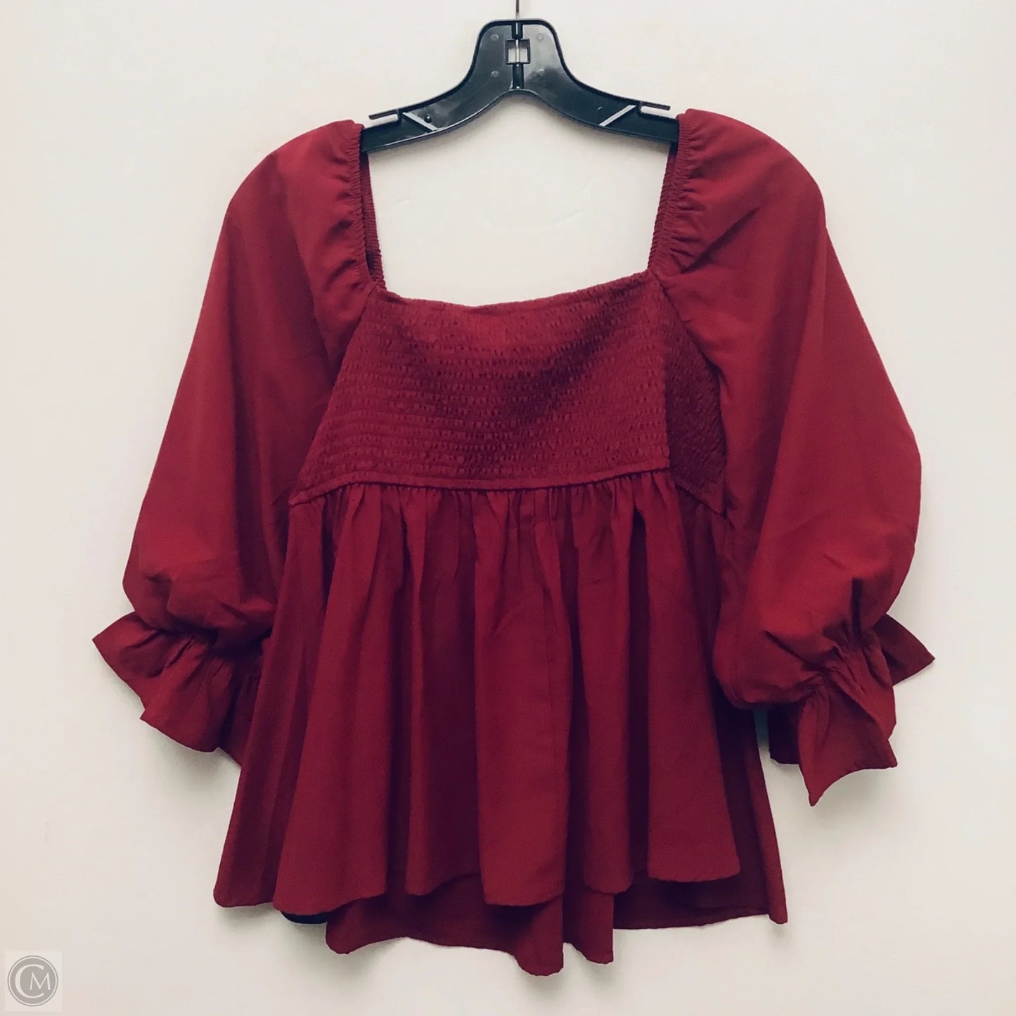 Top Long Sleeve By Entro In Maroon, Size: M
