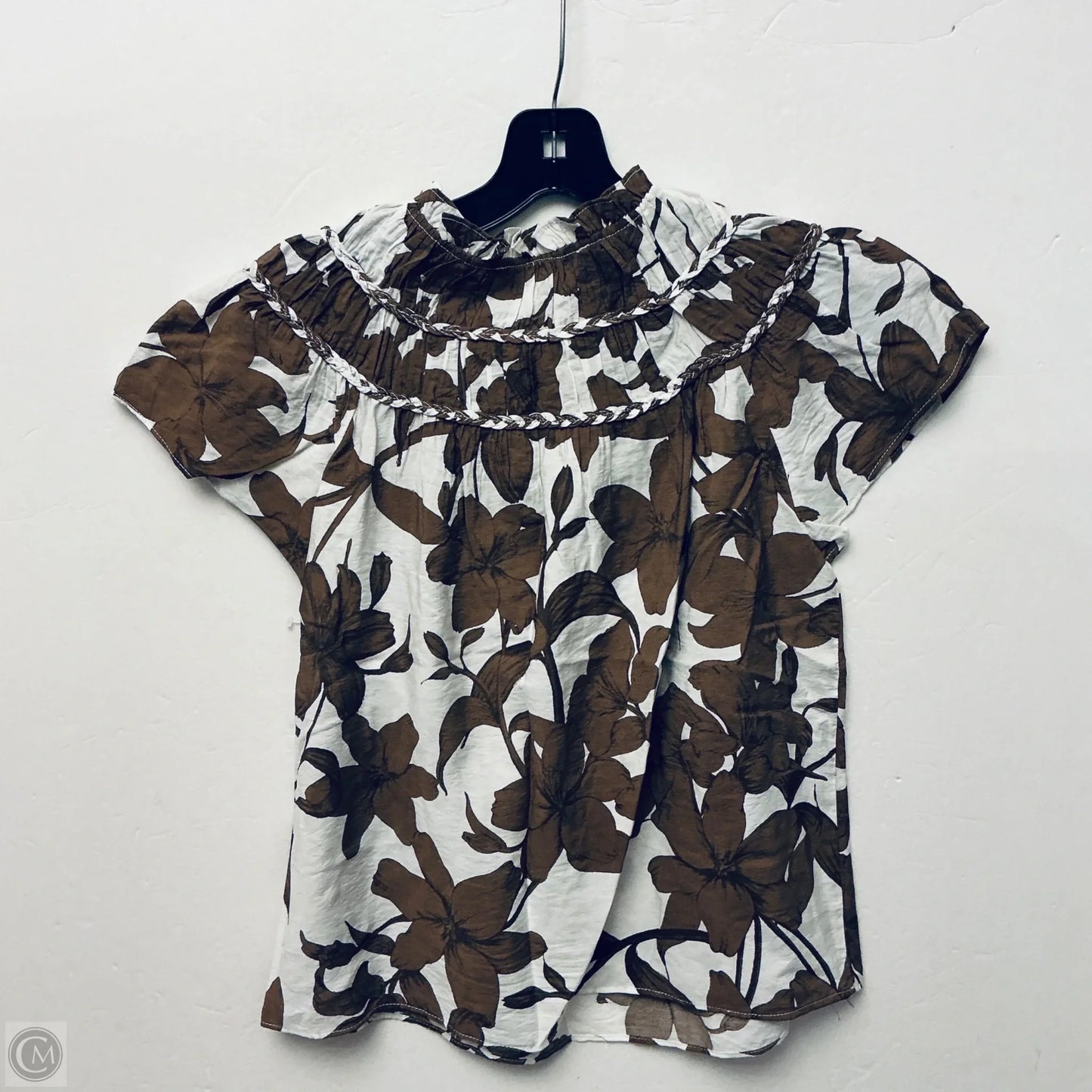 Top Sleeveless By Rose And Olive In Brown & White, Size: Xs