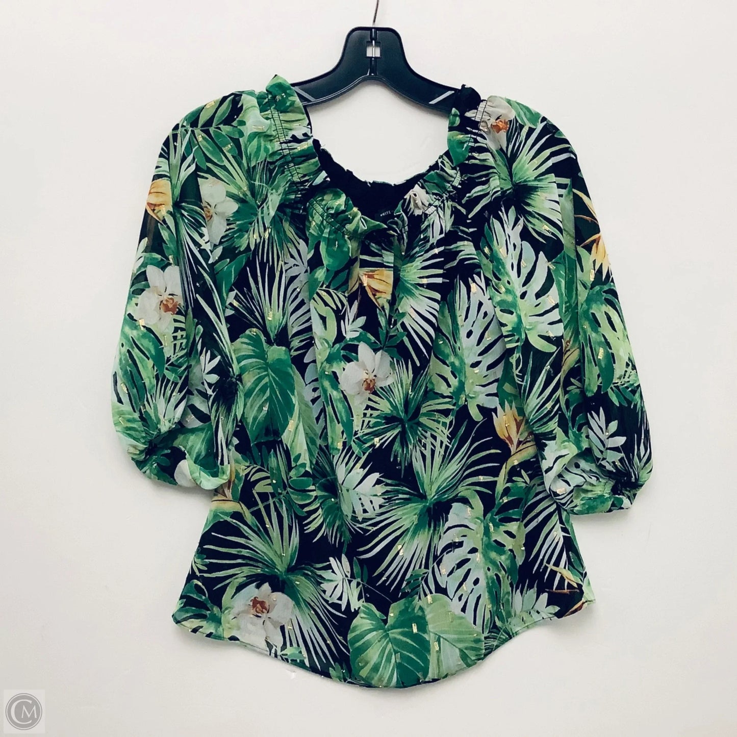 Top Long Sleeve By White House Black Market In Green, Size: Xs