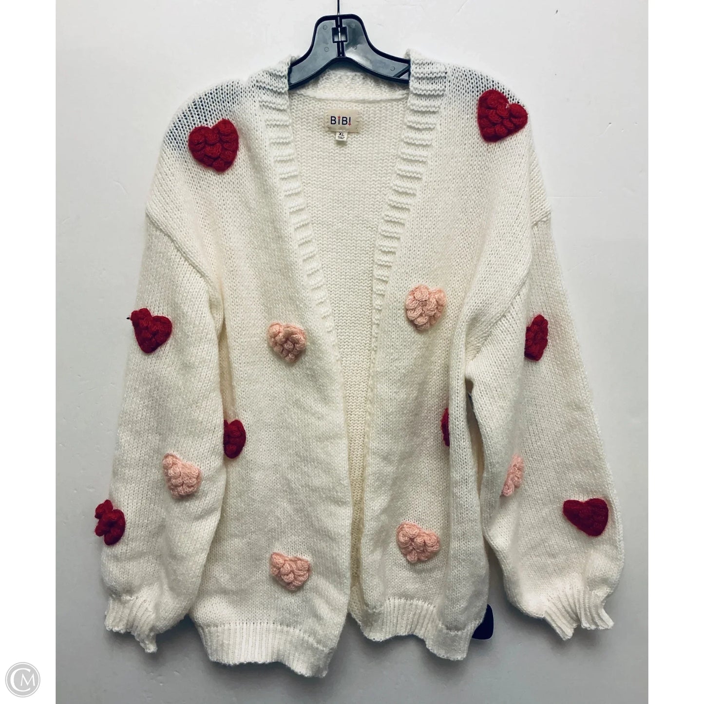 Sweater Cardigan By Bibi In Cream, Size: Xl