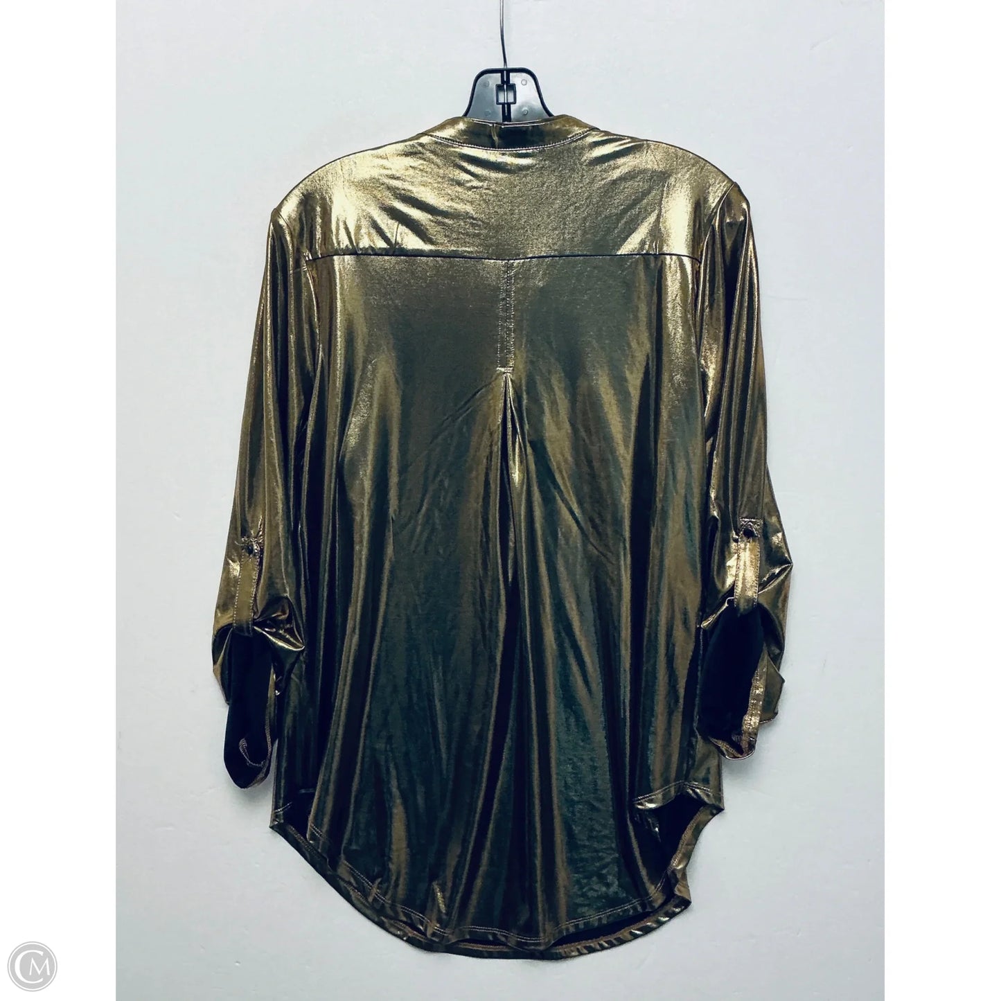Top Long Sleeve By Cato In Gold, Size: M