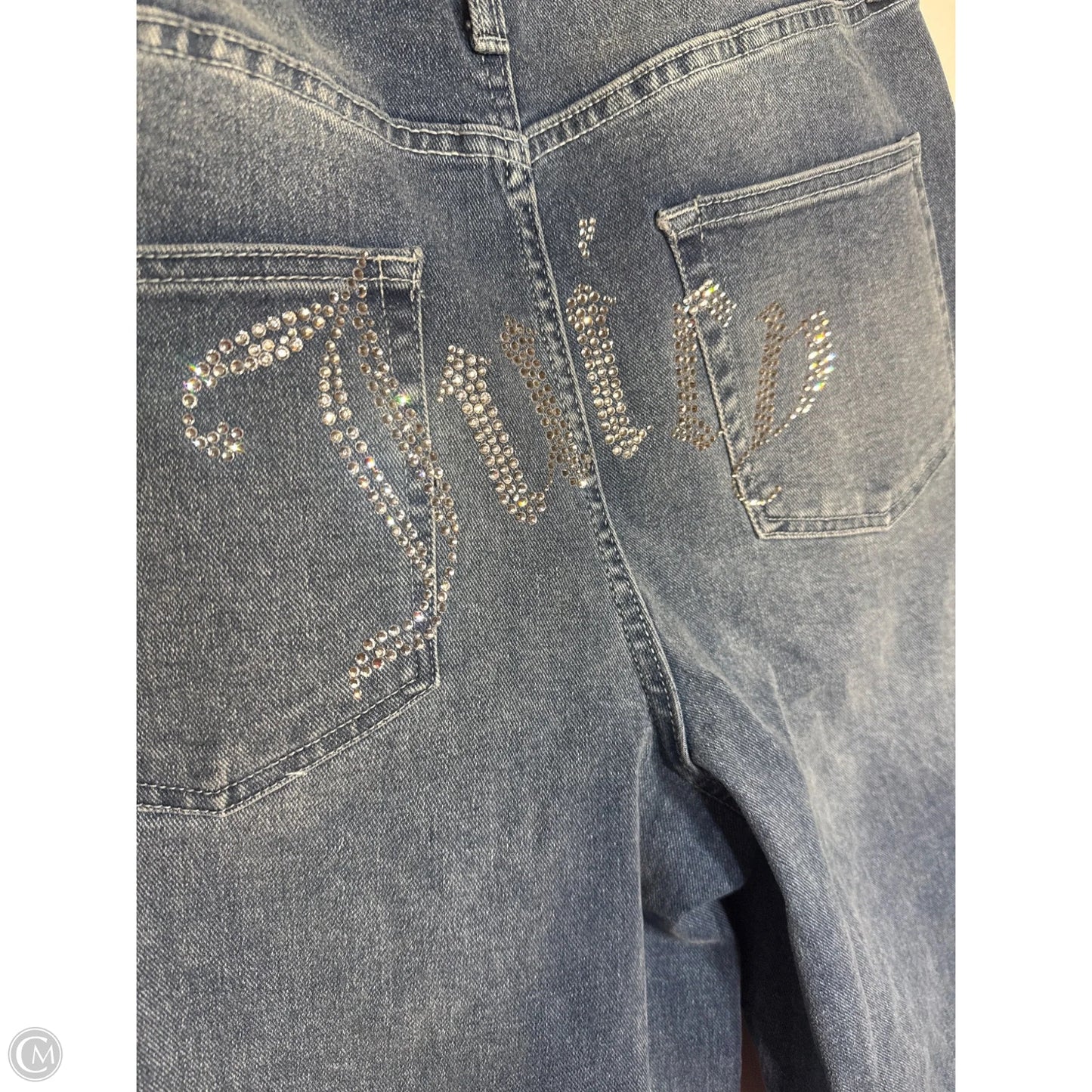 Jeans Wide Leg By Juicy Couture In Blue Denim, Size: 12