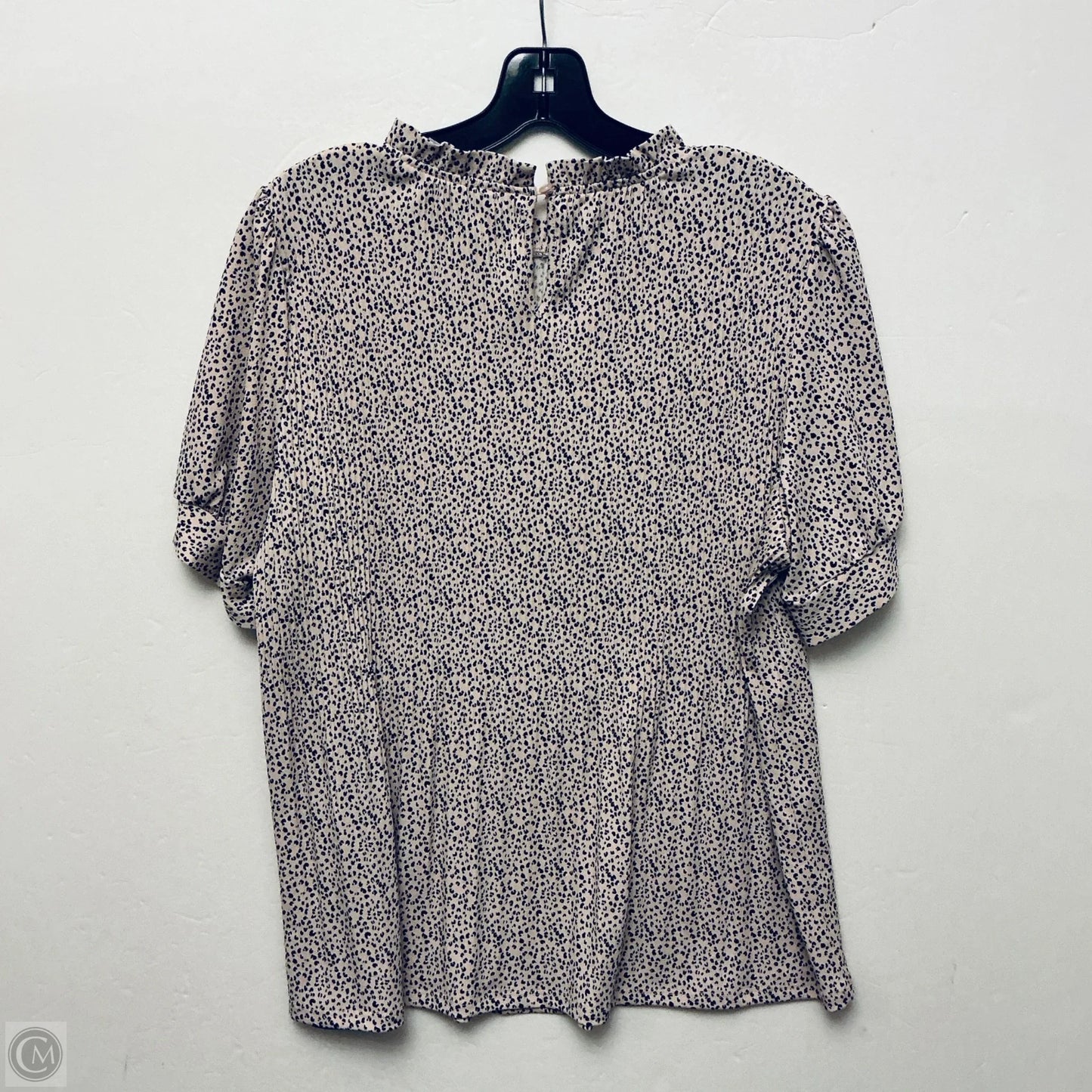Top Short Sleeve By Adrianna Papell In Polkadot Pattern, Size: L