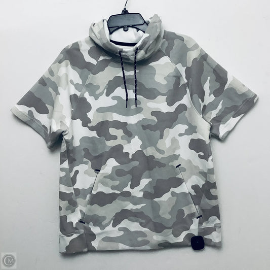 Sweatshirt Hoodie By Old Navy In Grey & White, Size: M