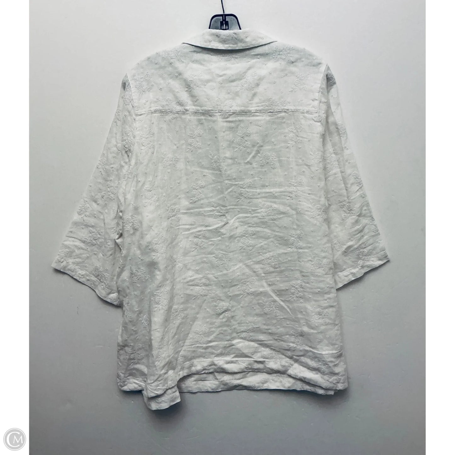 Top Long Sleeve By Cynthia Rowley In White, Size: 1x