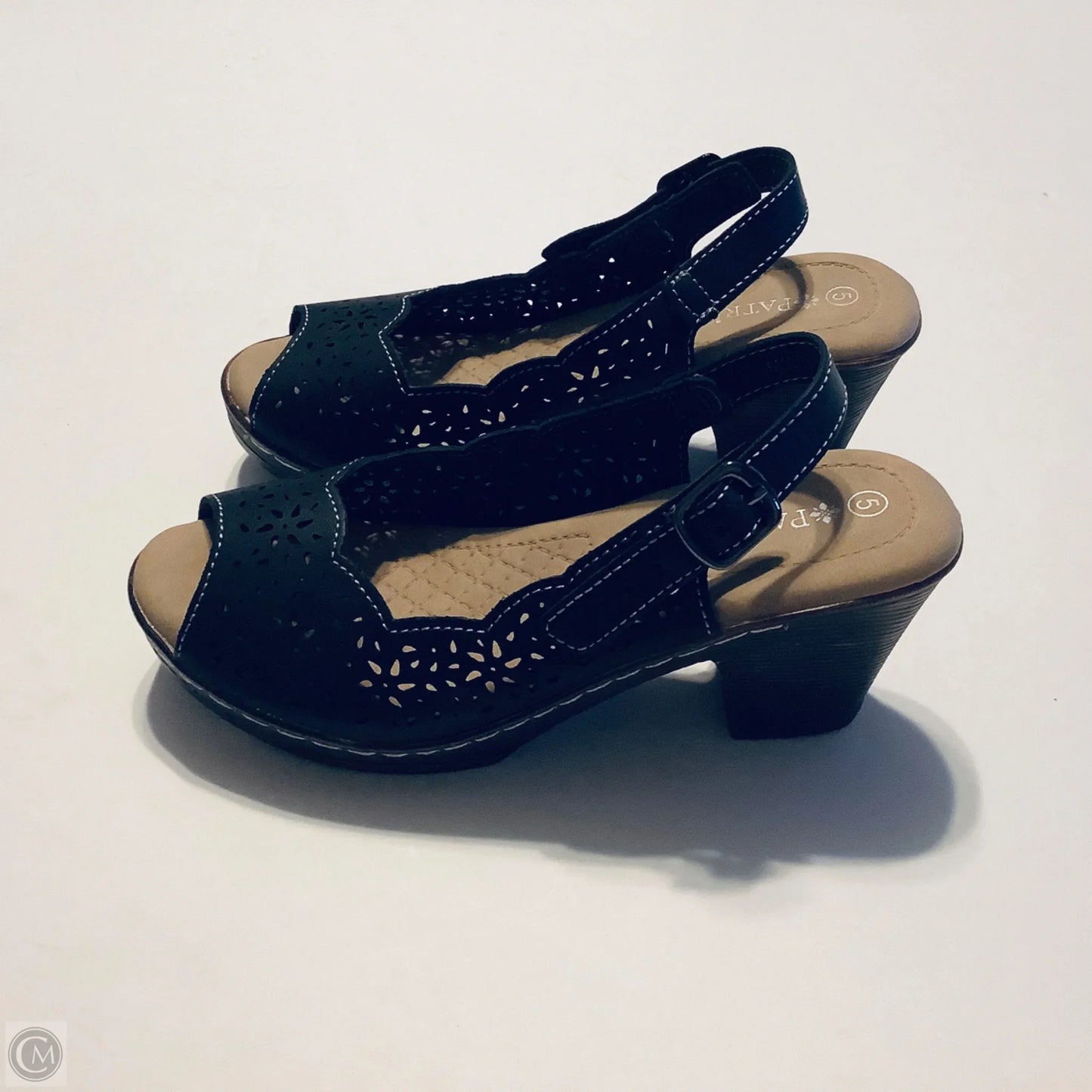 Sandals Heels Block By Spring Step In Black, Size: 5