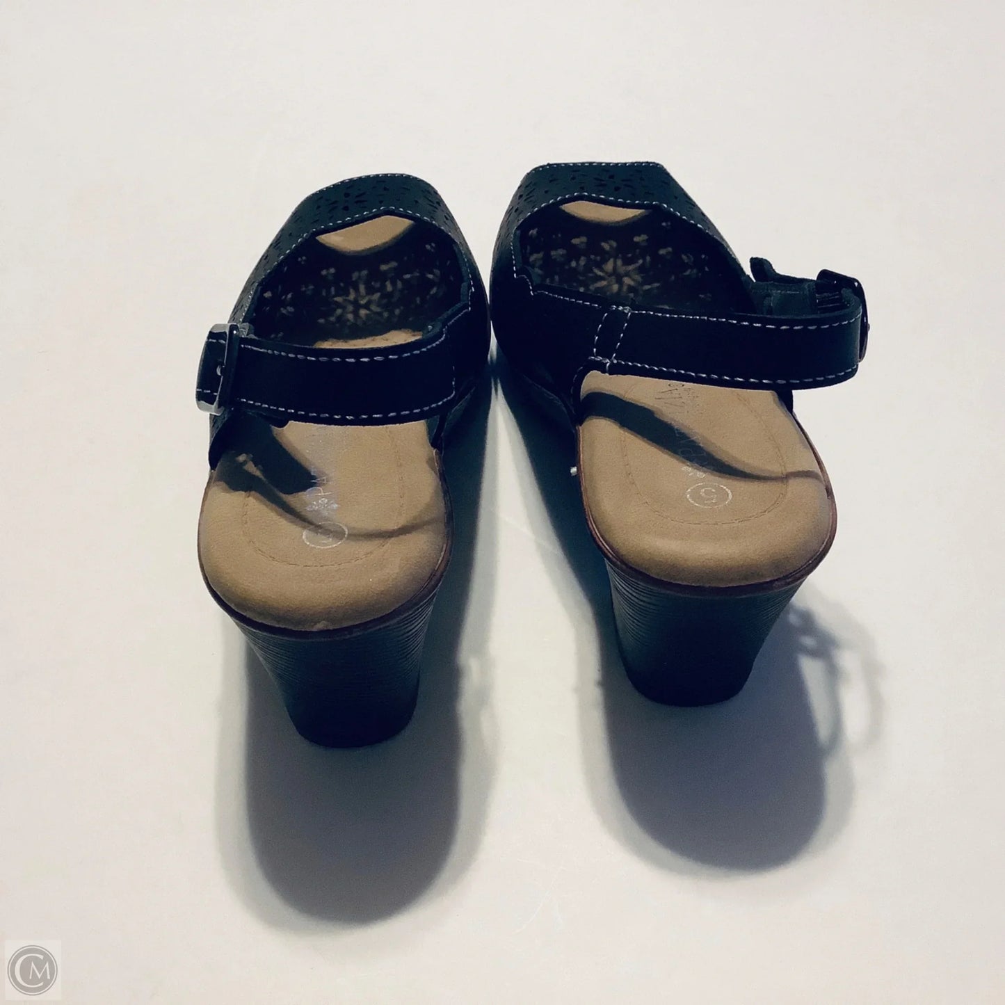 Sandals Heels Block By Spring Step In Black, Size: 5