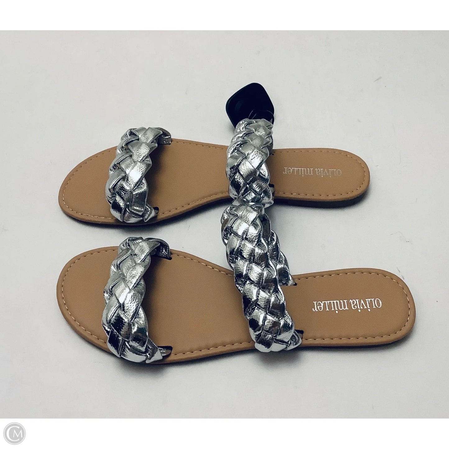 Sandals Flats By Olivia Miller In Silver, Size: 10