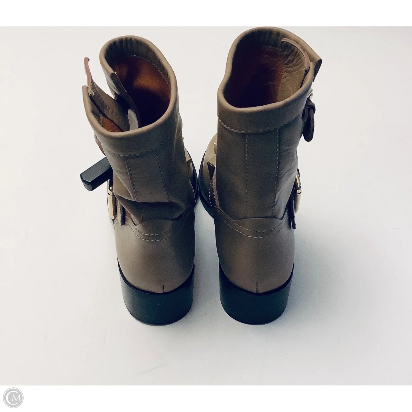 Boots Luxury Designer By Valentino-garavani In Taupe, Size: 6.5