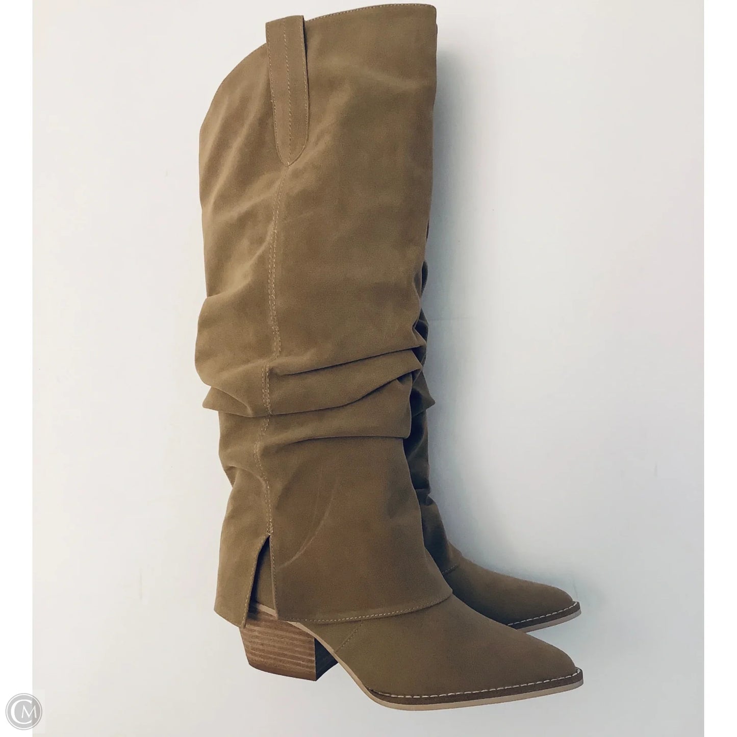 Boots Knee Heels By Cmc In Tan, Size: 6