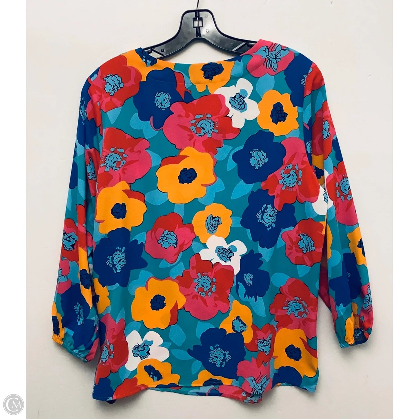 Top Short Sleeve By Clothes Mentor In Floral Print, Size: L