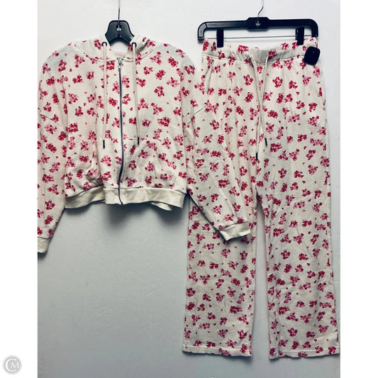 Lounge Set Pants By Olive And Oak In Pink & White, Size: Xs
