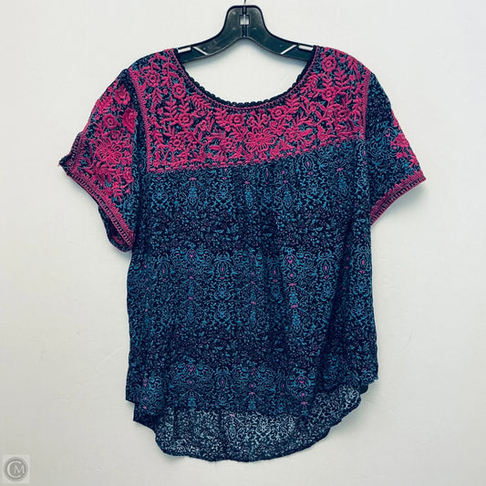 Top Short Sleeve By Savanna Jane In Blue, Size: 2x