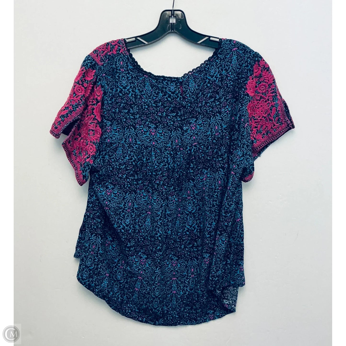 Top Short Sleeve By Savanna Jane In Blue, Size: 2x
