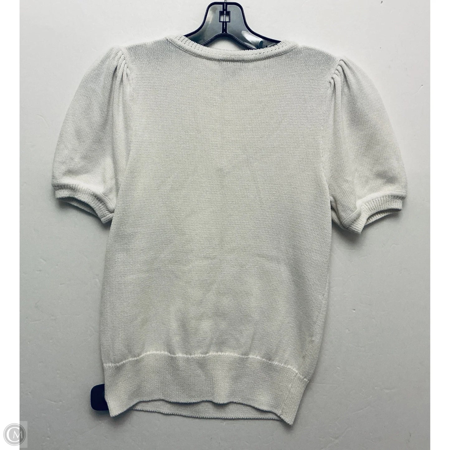 Top Short Sleeve By Ann Taylor In Cream, Size: Mp