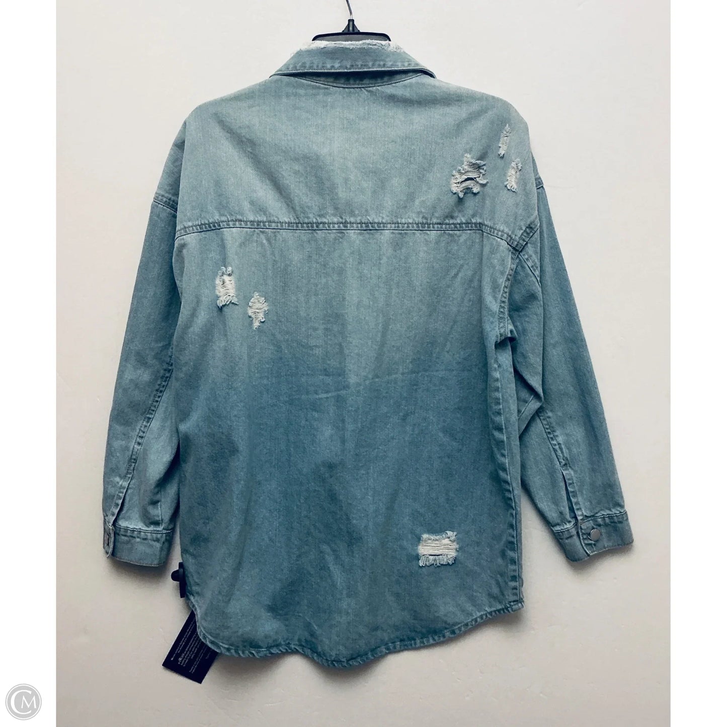 Jacket Shirt By Clothes Mentor In Blue Denim, Size: M