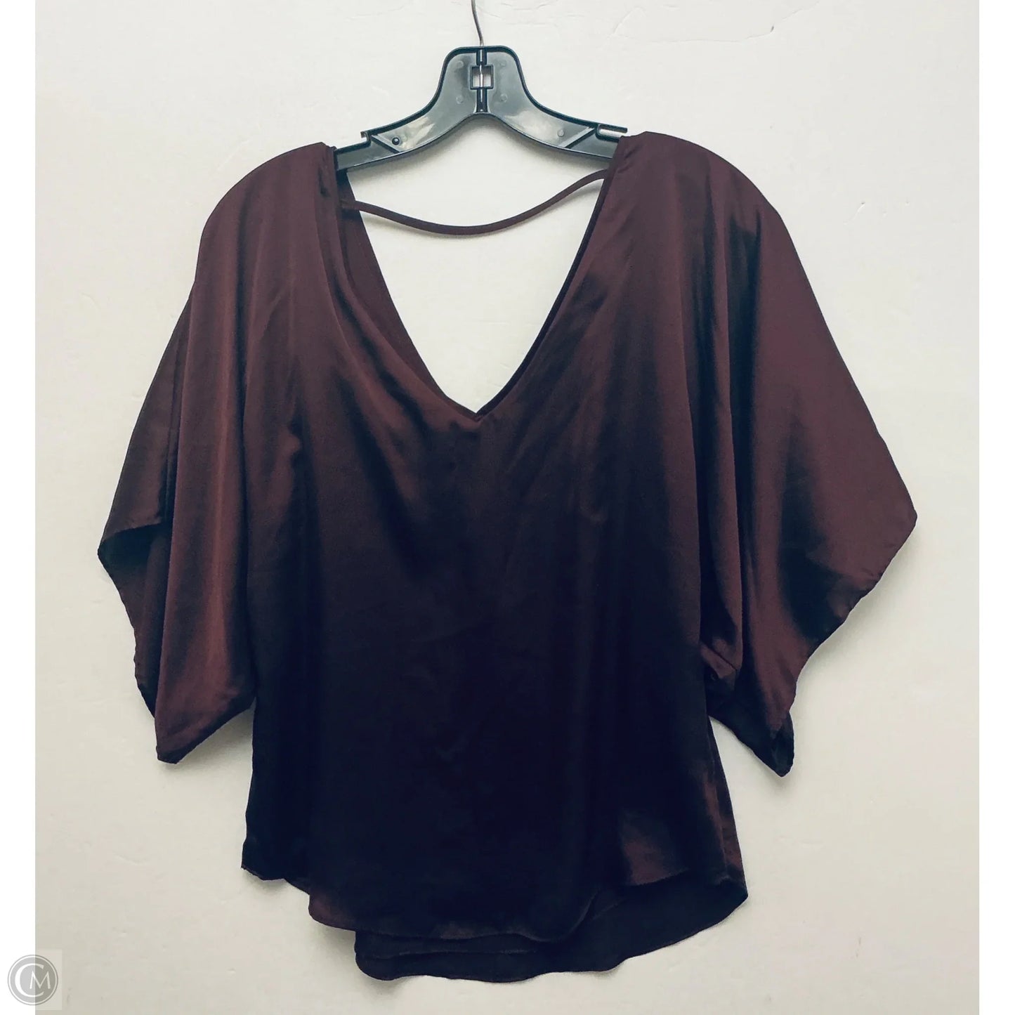 Top Short Sleeve By White House Black Market In Maroon, Size: Xs