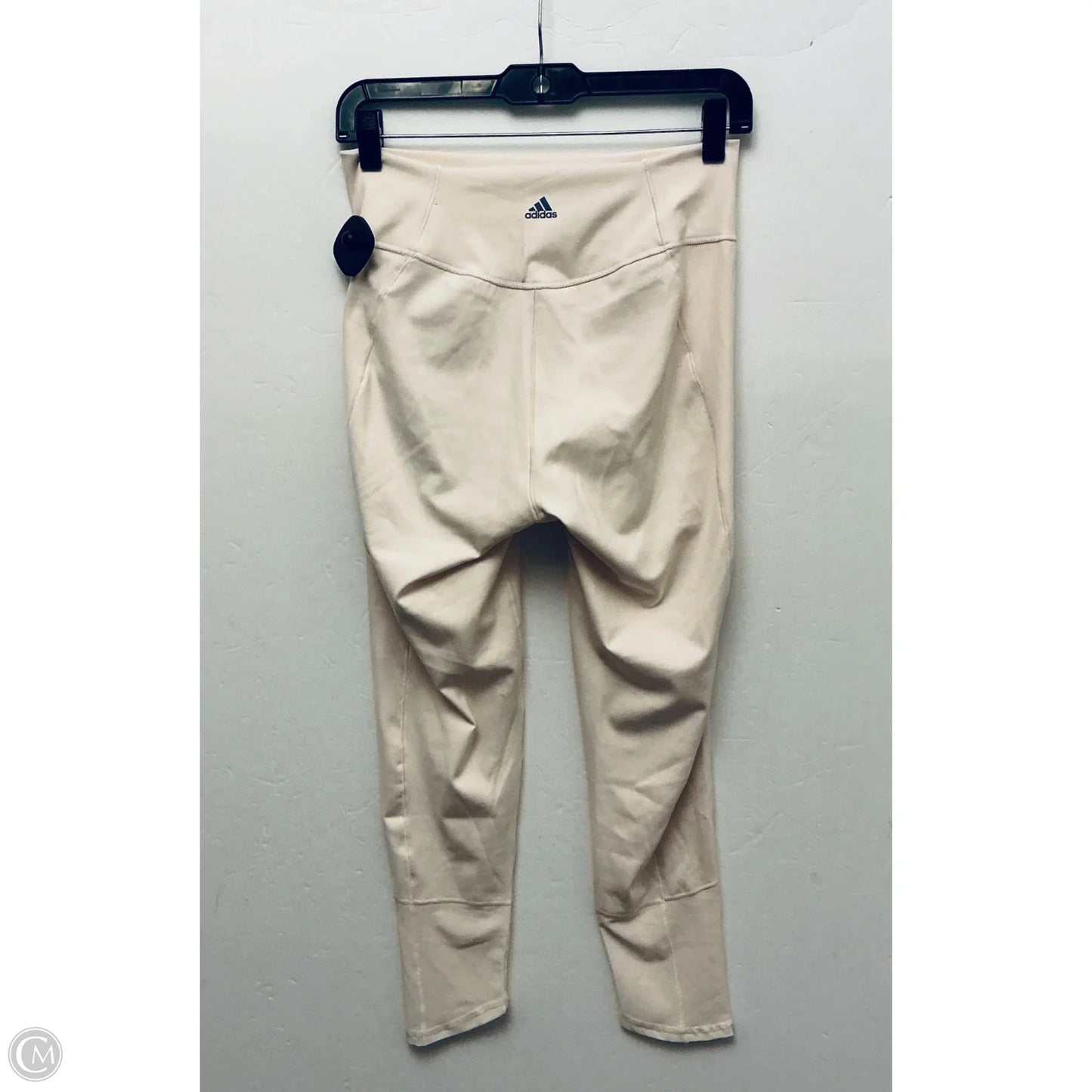 Athletic Leggings By Adidas In Cream, Size: L