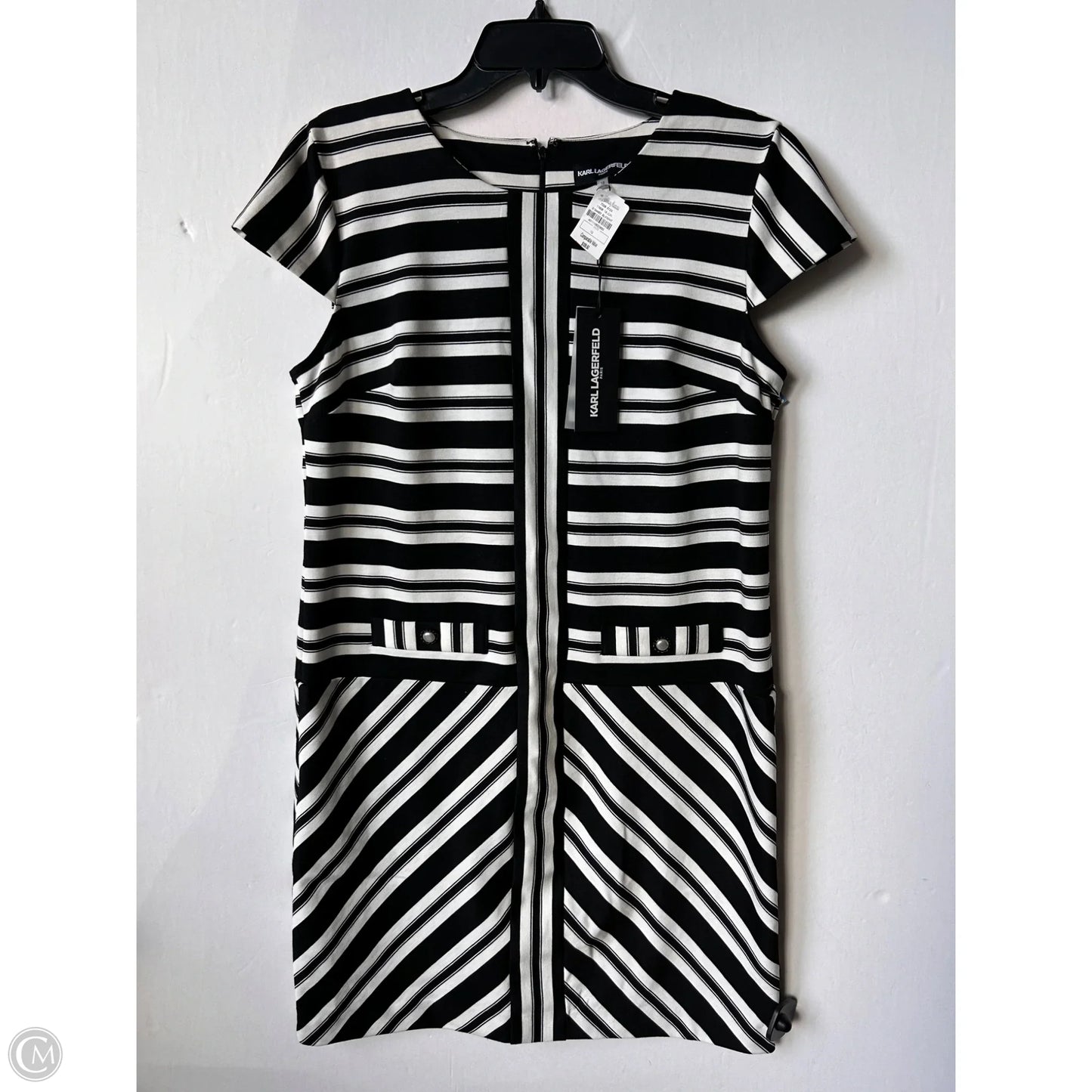 Dress Designer By Karl Lagerfeld In Striped Pattern, Size: 12