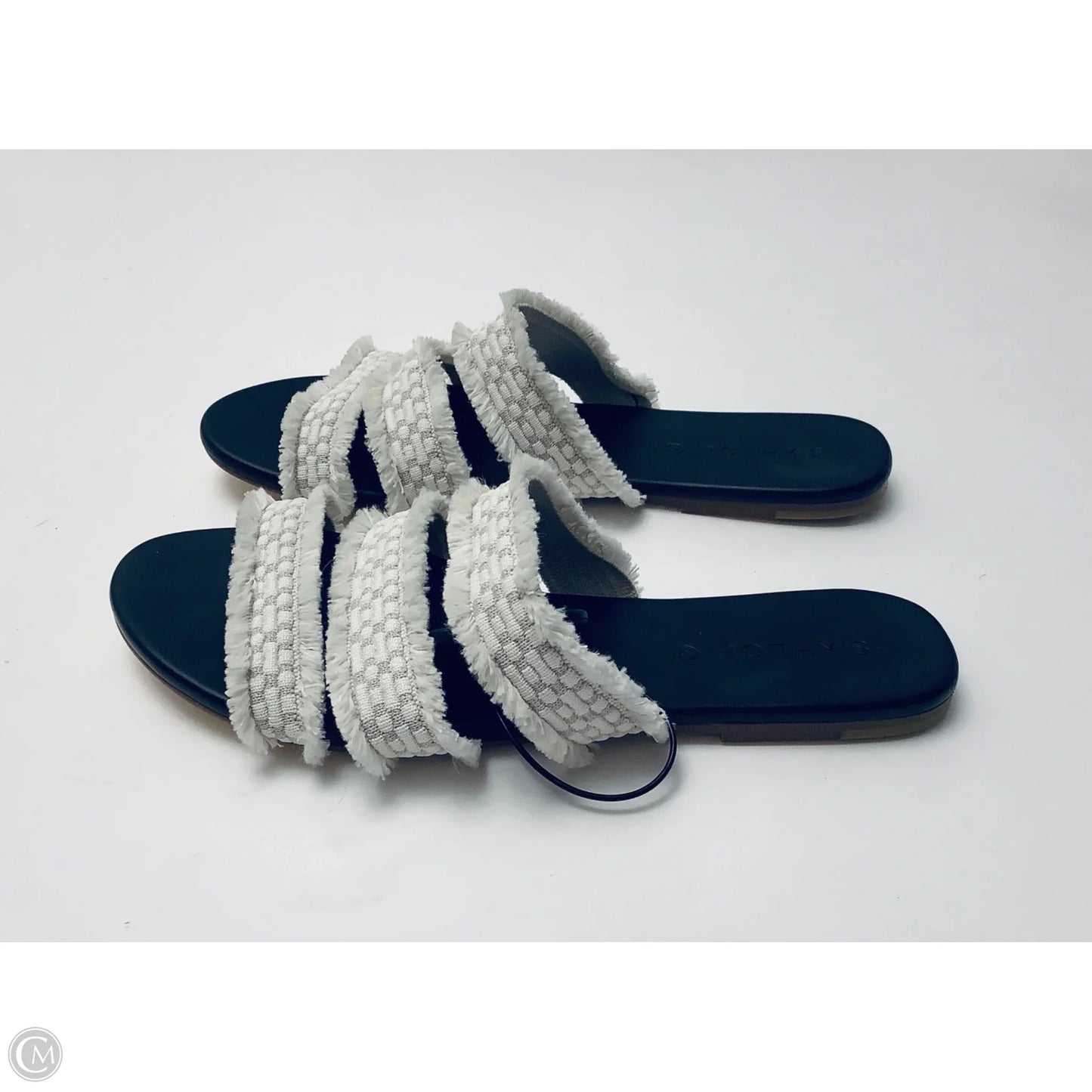 Sandals Flats By Rothys In Black & Cream, Size: 8