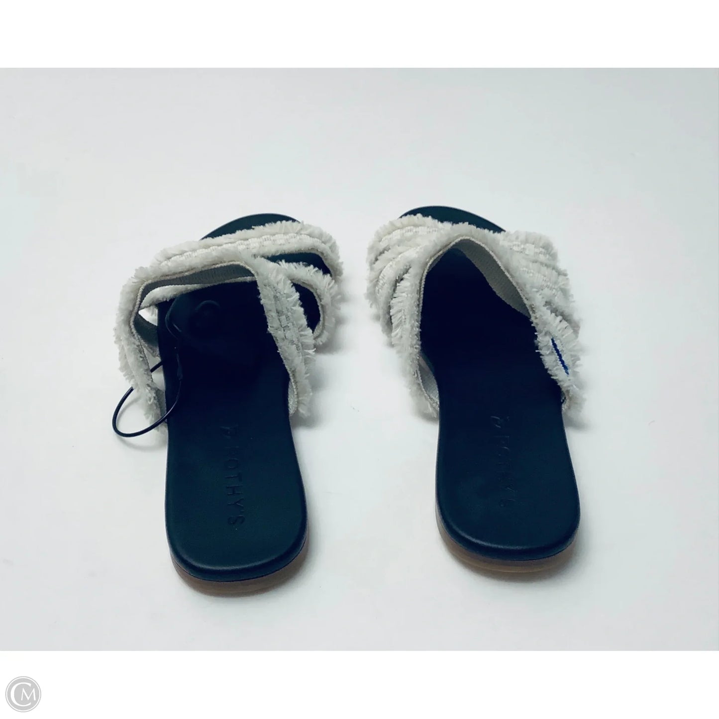 Sandals Flats By Rothys In Black & Cream, Size: 8